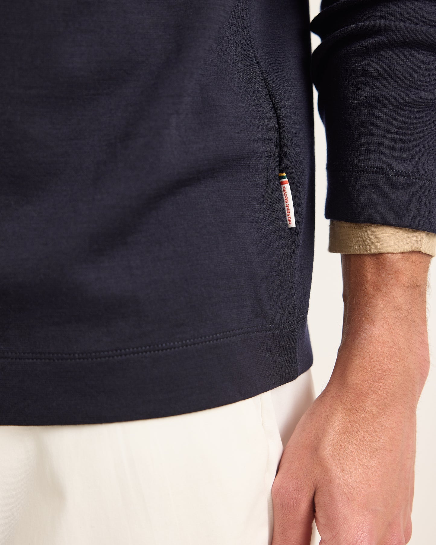 Ben Merino - Relaxed-fit Merino Jersey Polo in Night Iris Detail View