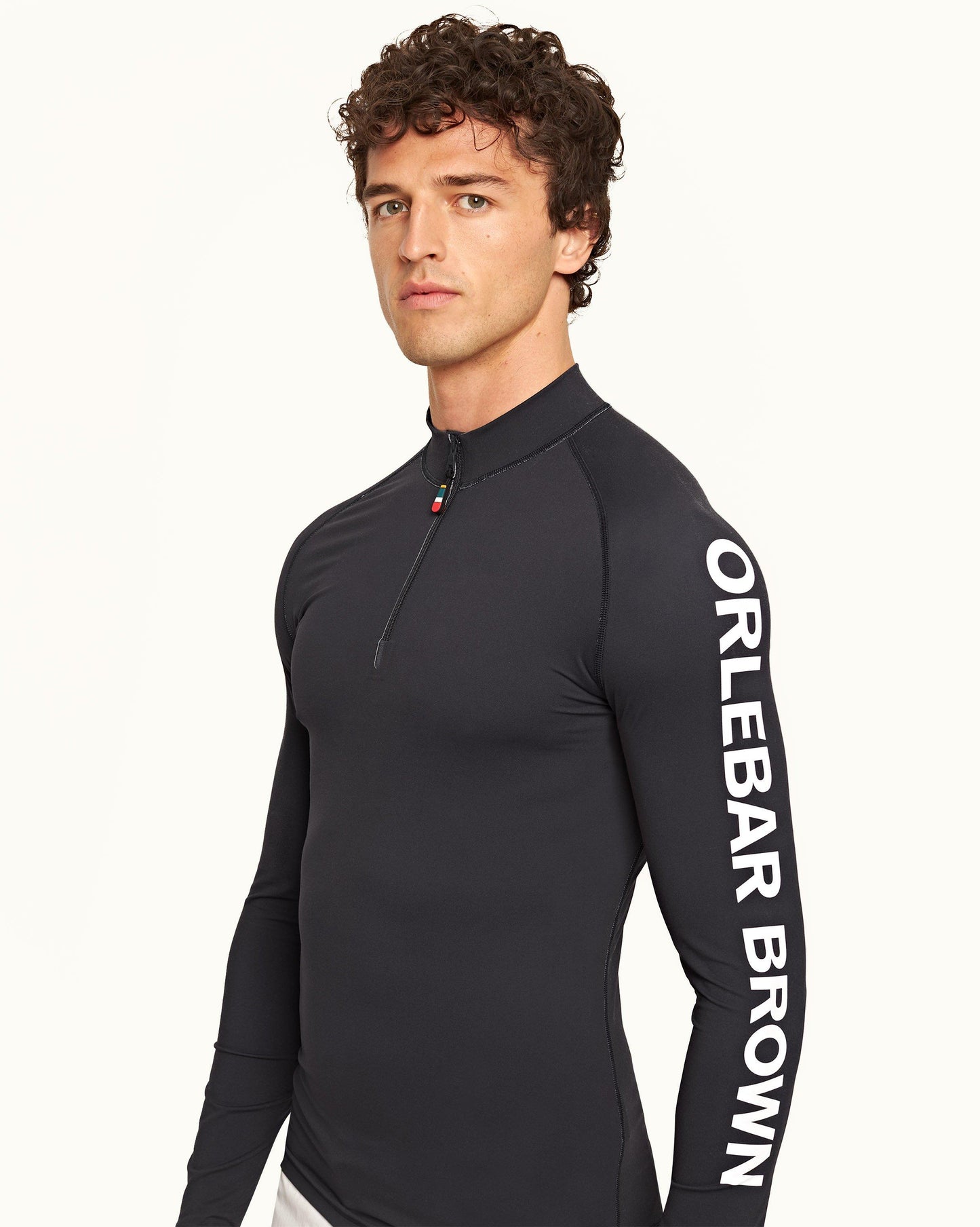 Bray - Mens Navy O.B Stripe Uv-Resistant Rash Guard Detail View