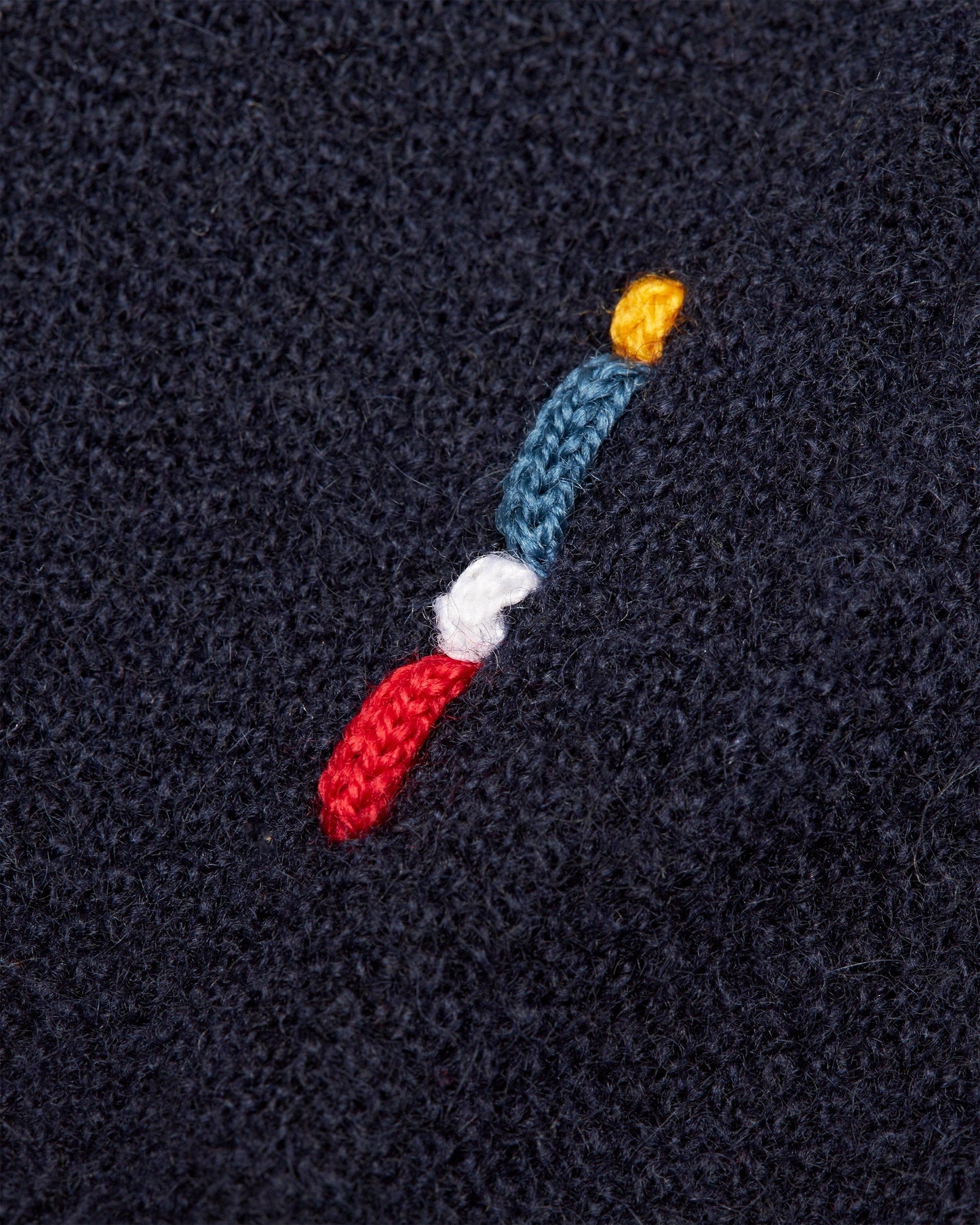 Bruno Cashmere - Mens Fully Fashioned Waffle Stitch Cashmere Jumper In Night Iris Detail View