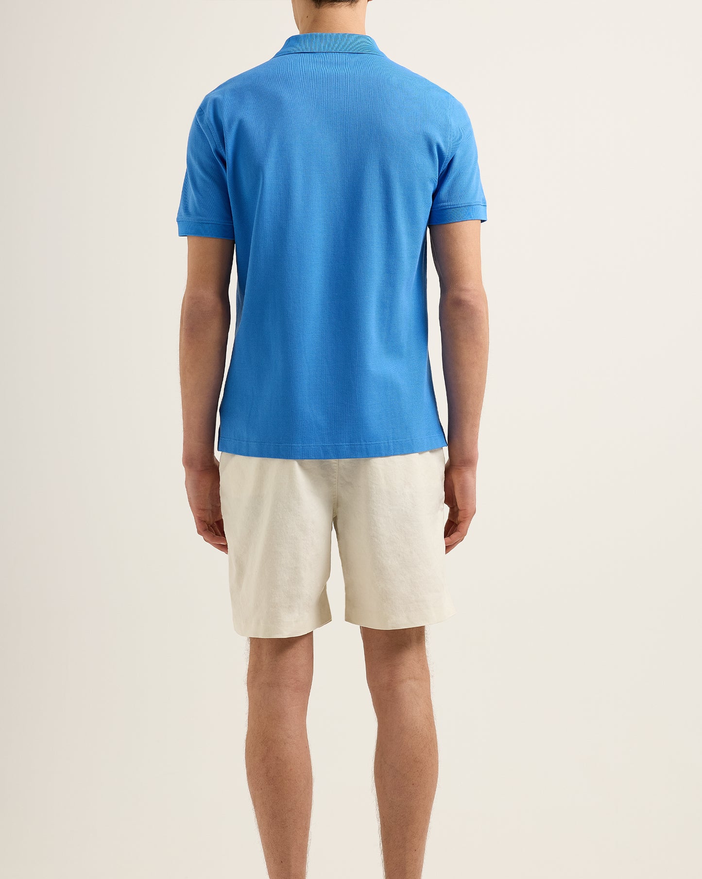 Bruno Pique - Pique Stitch Polo In Catalina Blue Model Back