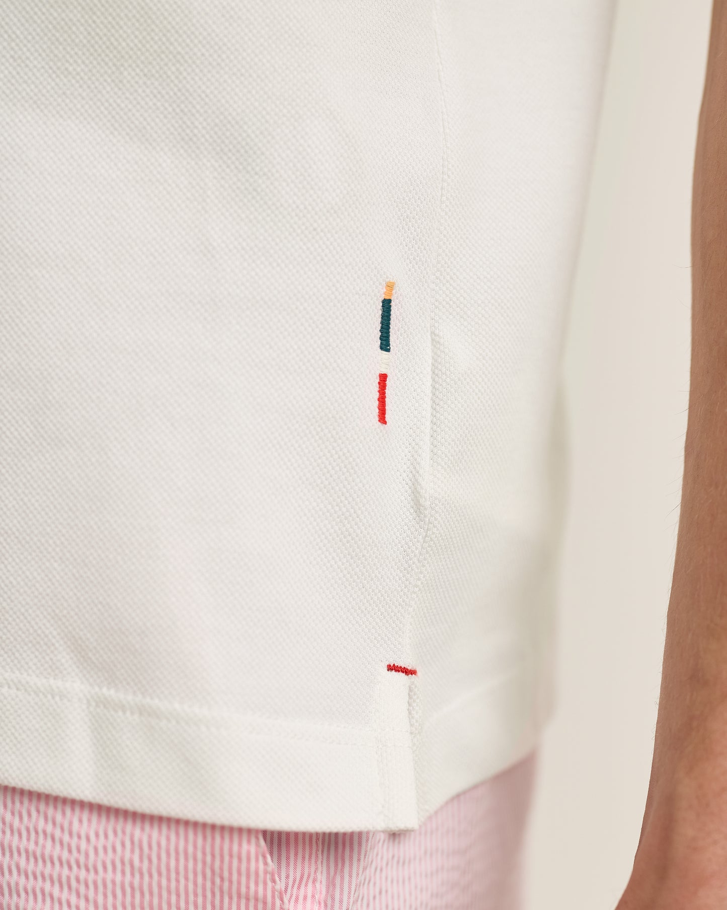 Bruno Pique - Pique Stitch Polo In White Detail 1