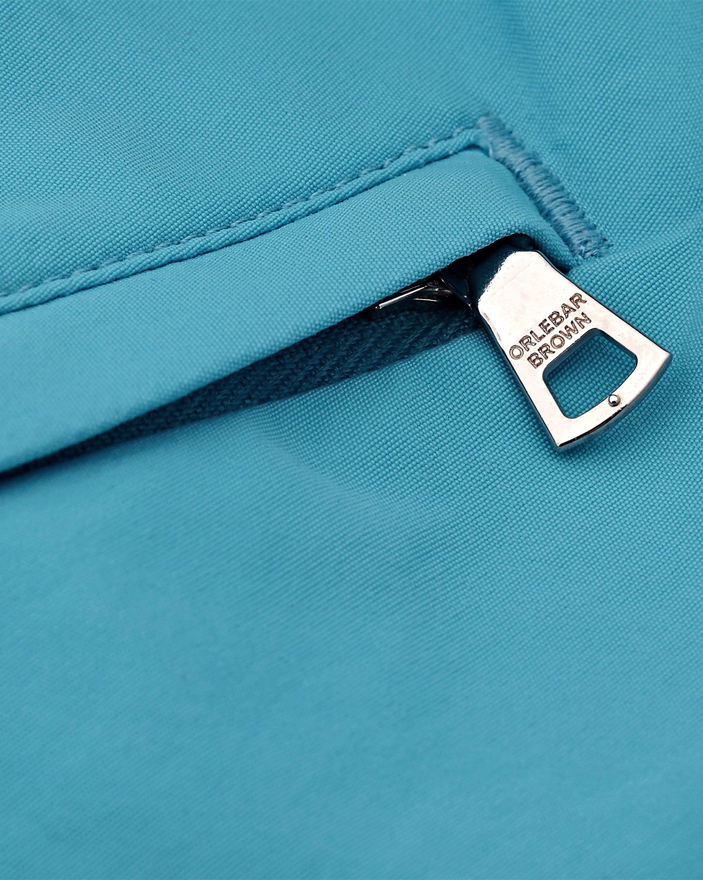 Bulldog - Mid-Length Swim Short In Aqua Blue Detail Zip