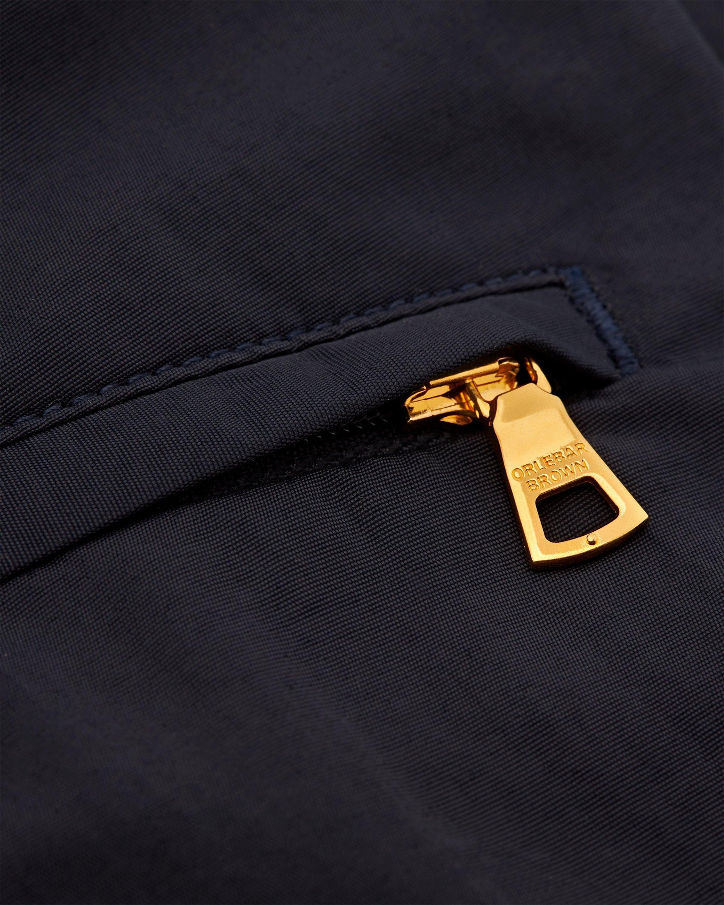 Bulldog - Mens Mid-Length Border Tape Swim Shorts In Night Iris Blue Zip Detail