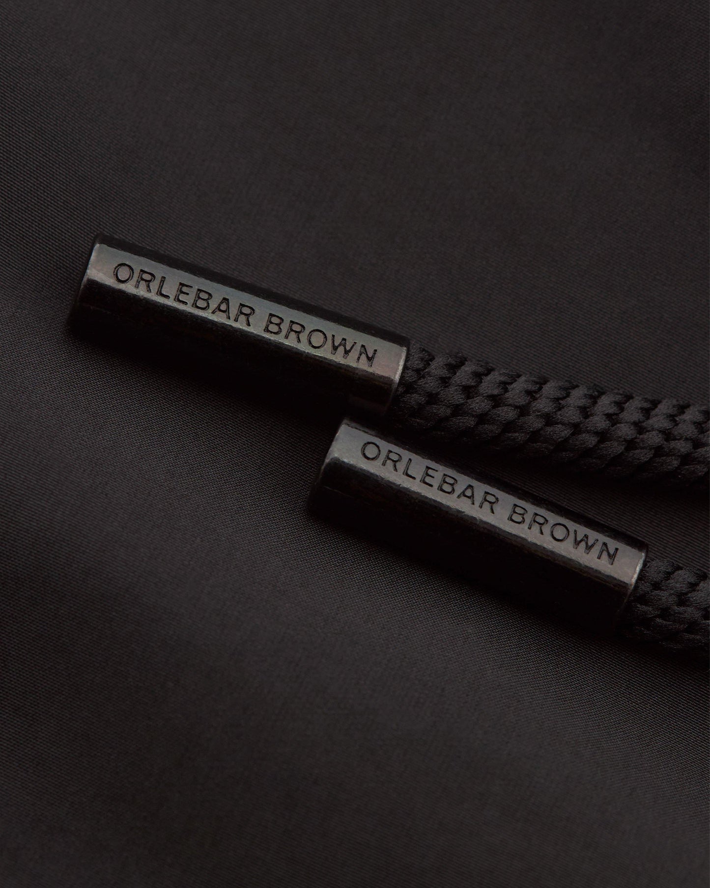 Bulldog Drawcord - Mid-Length Lightweight Drawcord Swim Shorts in Black Detail Other