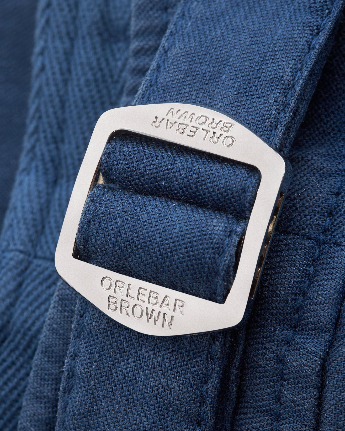 Bulldog Garment Dye - Mid-Length Garment Dye Shorts Woven In Italy in Deep Indigo colour Detail Buckle