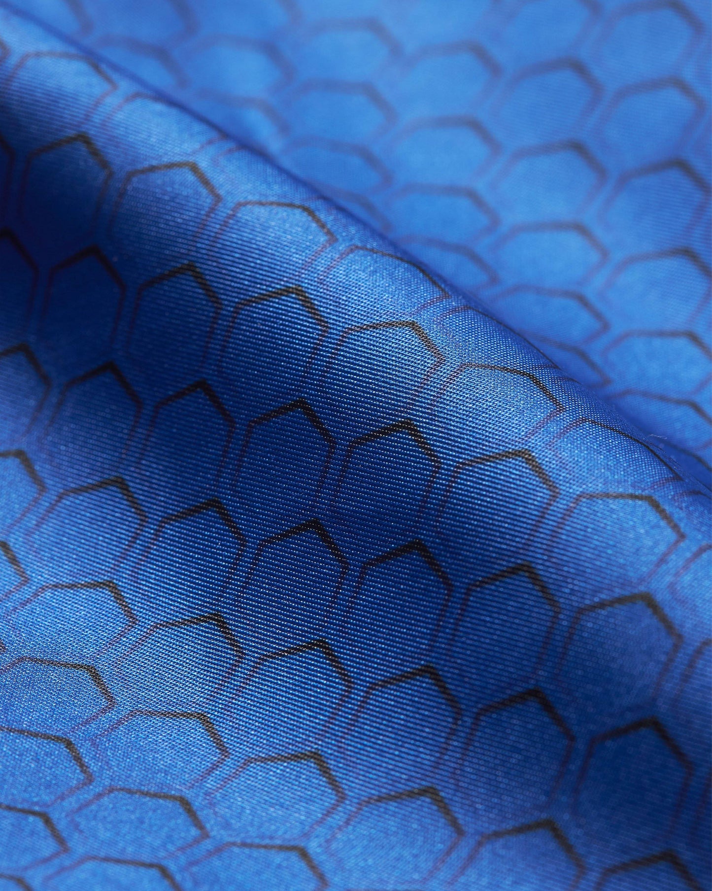 Bulldog - Automobili Lamborghini Blu Vathys Hexagon Print Mid-Length Swim Shorts Detail Other