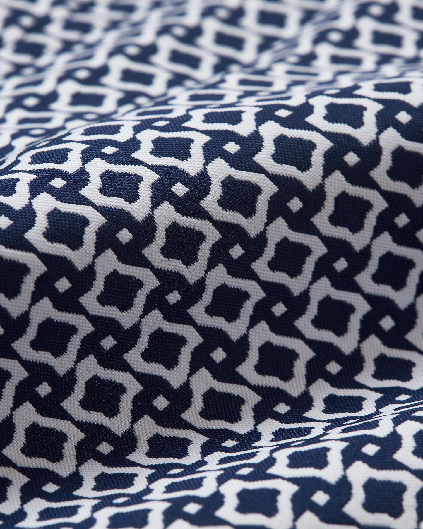 Bulldog - Night Iris/White Sand Jacquard Geometric Mid-Length Swim Shorts Detail Ott