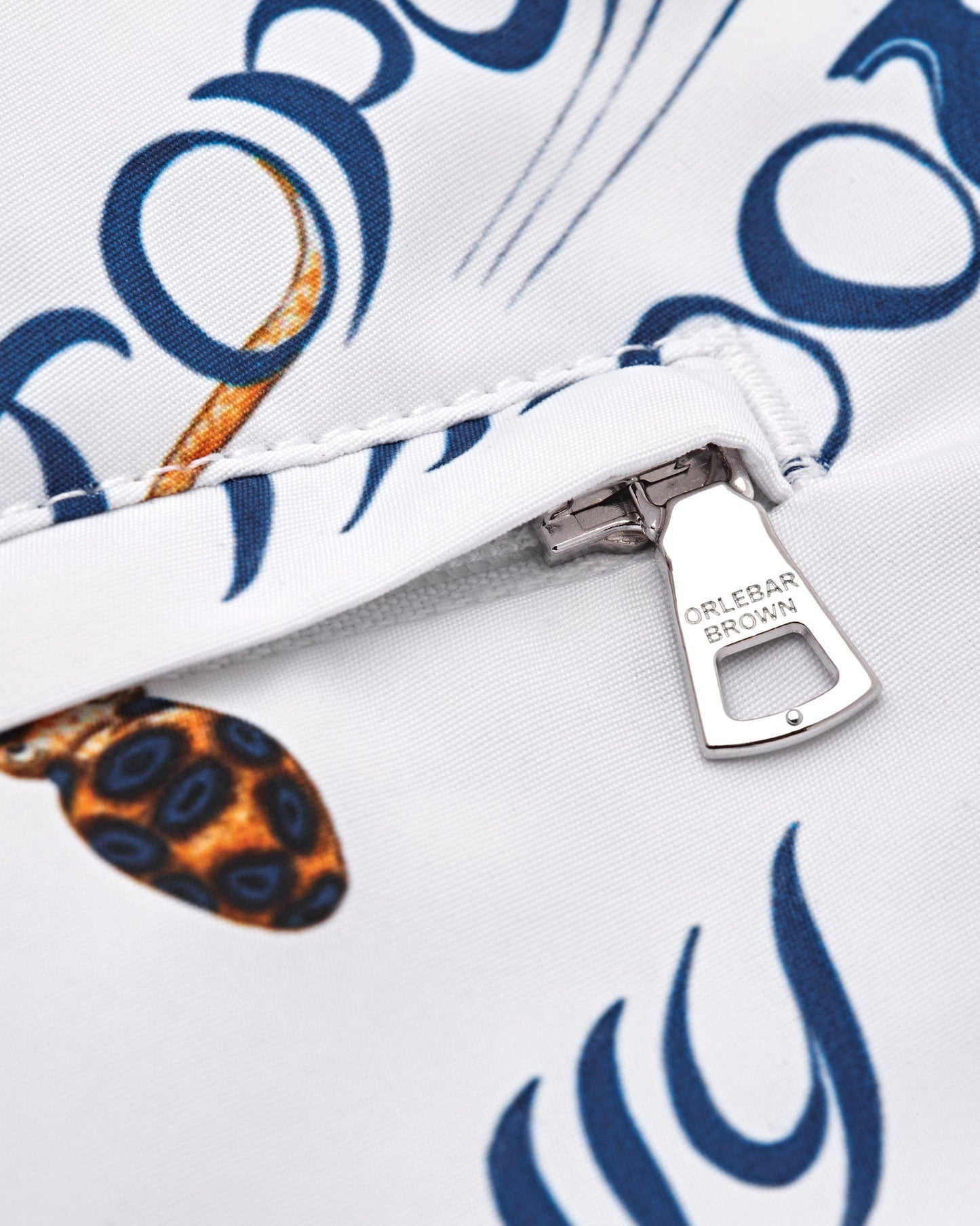 Bulldog - Mens 007 Octopussy Repeat Print Mid-Length Swim Shorts Zip Detail