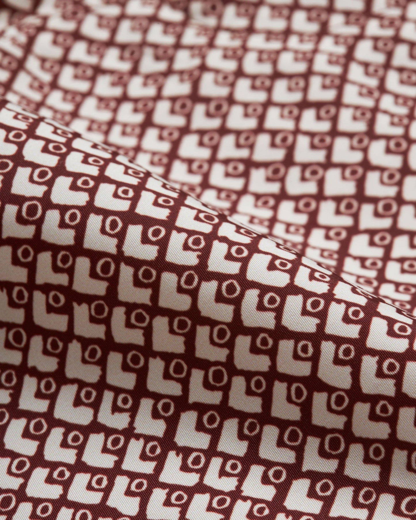 Bulldog - Copper Red/White Sand Geo Print Mid-Length Swim Shorts Detail Ott