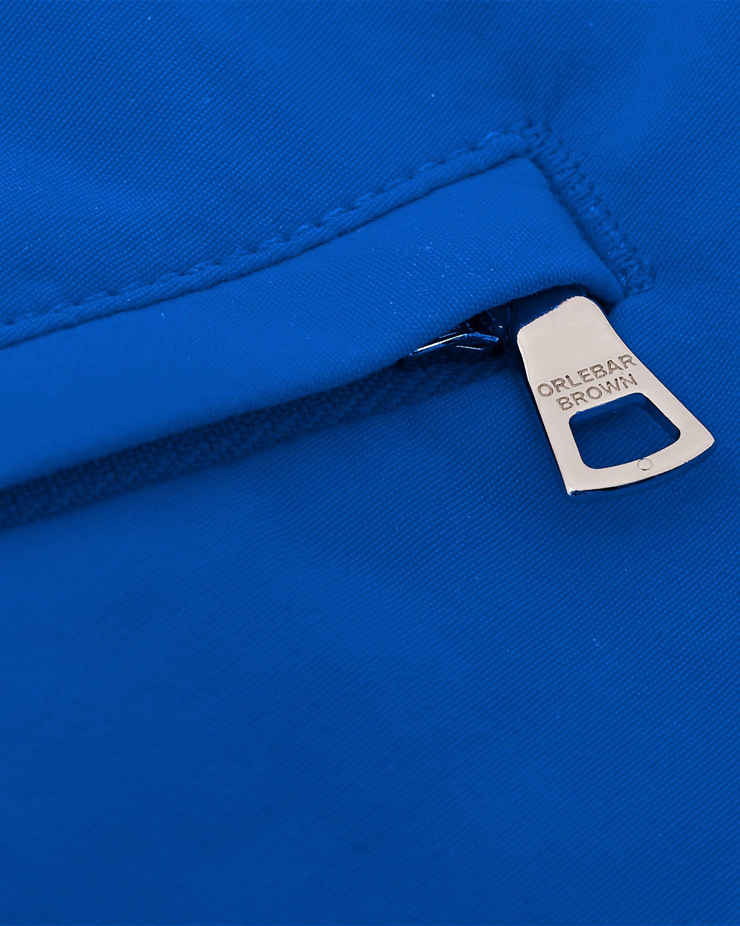 Bulldog - Mens Mid-Length Swim Short In Nova Blue Zip Detail