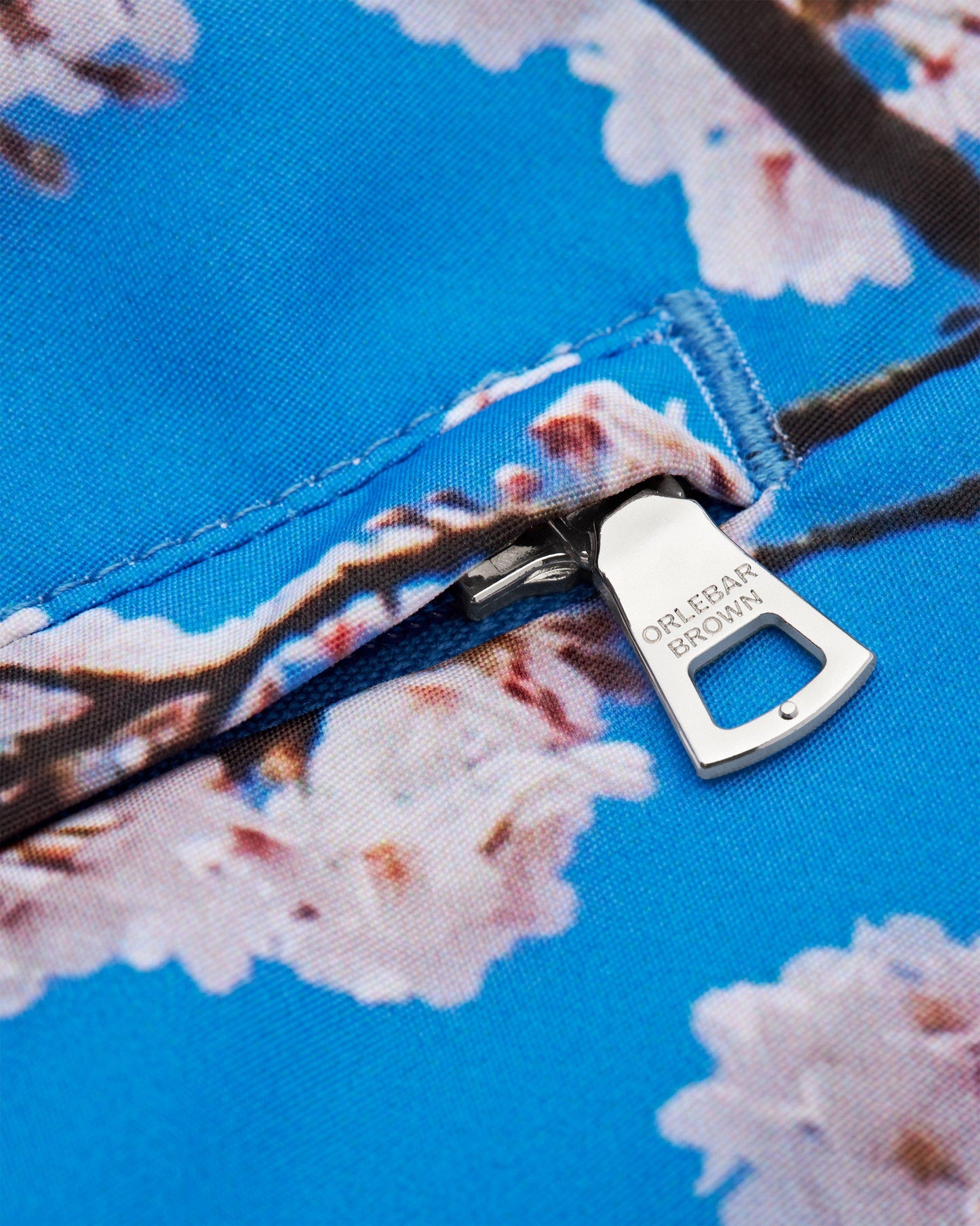 Bulldog - Mens Blossom Photographic Print Mid-Length Swim Shorts Zip Detail