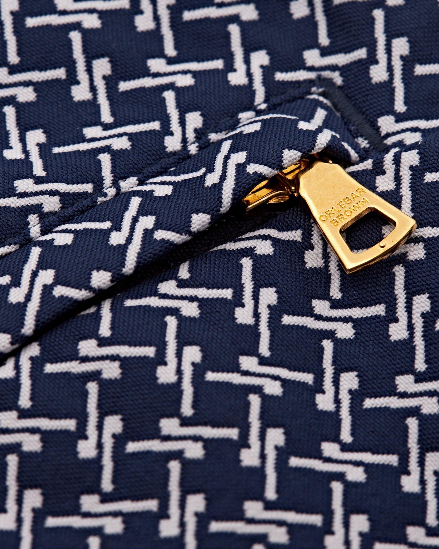 Bulldog - Mens Night Iris/Cloud Seglas Jacquard Mid-Length Swim Shorts Zip Detail