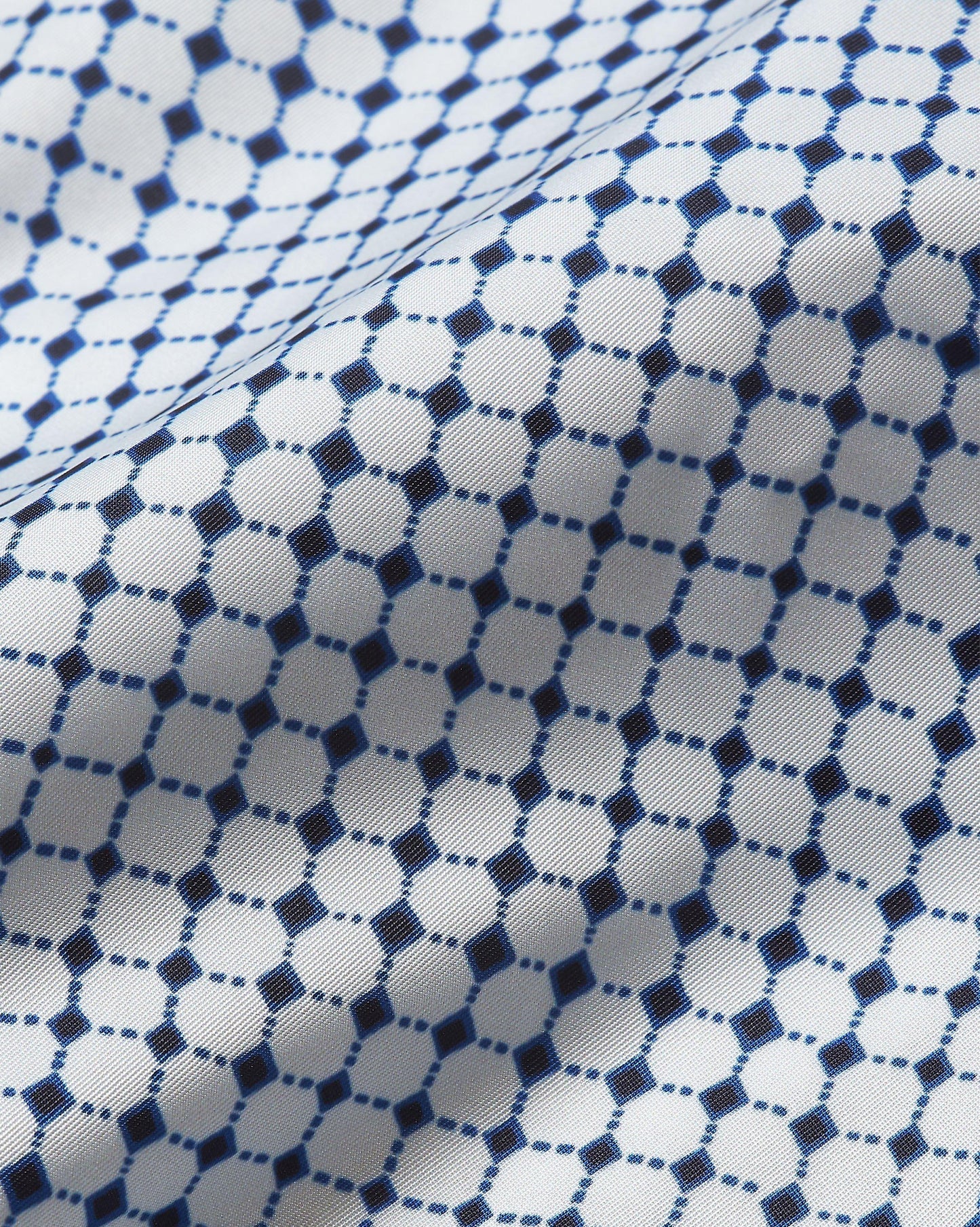 Bulldog - White Sand/Azul Blue Tiescape Print Mid-Length Swim Shorts Detail Ott