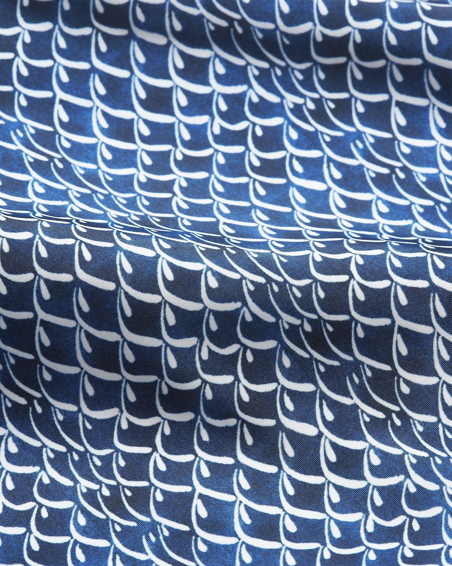 Bulldog - Azul Blue Wave Print Mid-Length Swim Shorts Detail Ott