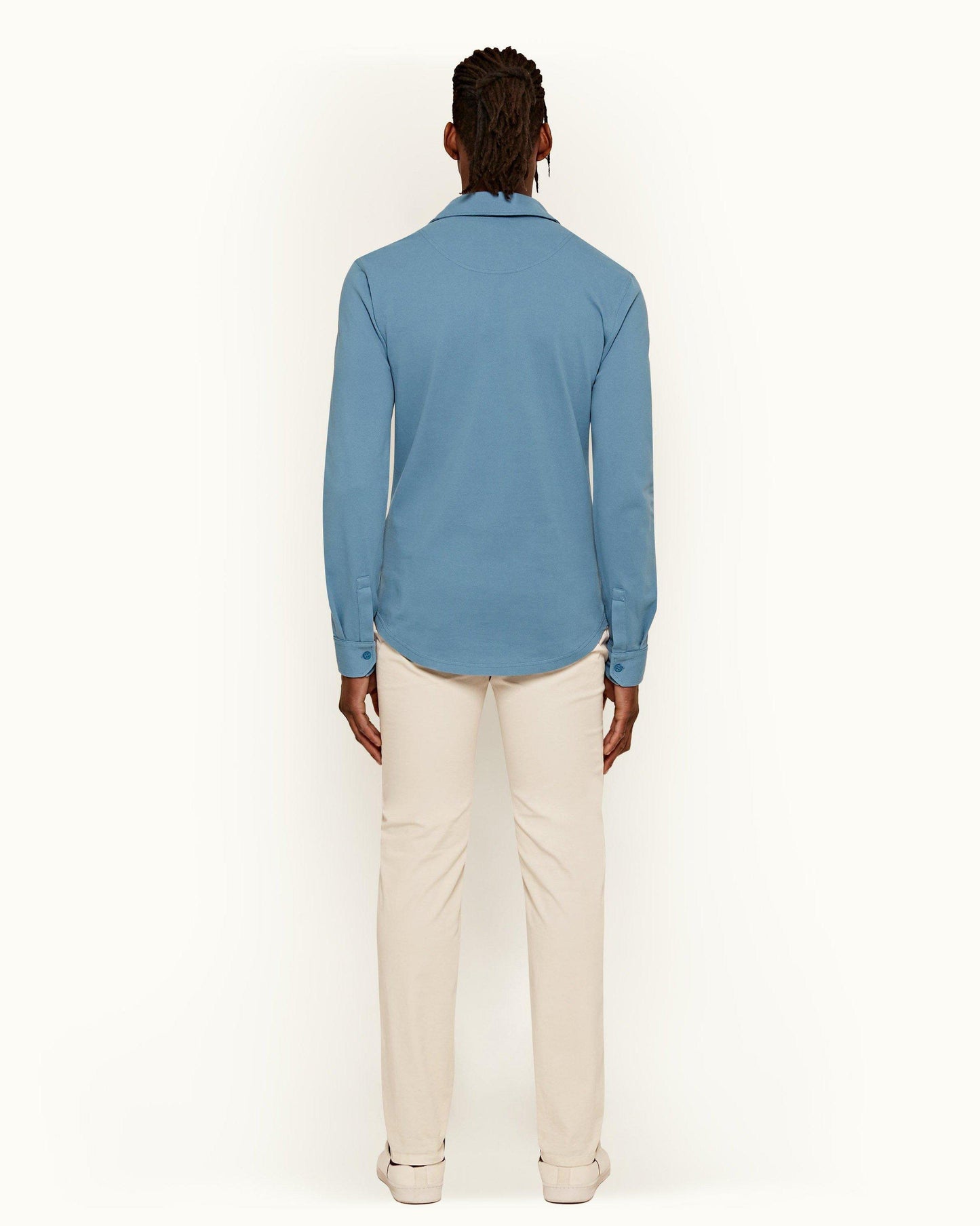 Campbell - Mens Almond Slim Fit Chinos Back Model View