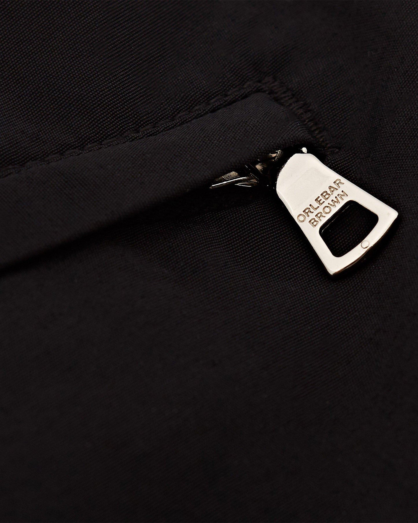 Dane - Mens Black Longest-Length Swim Shorts Zip Detail