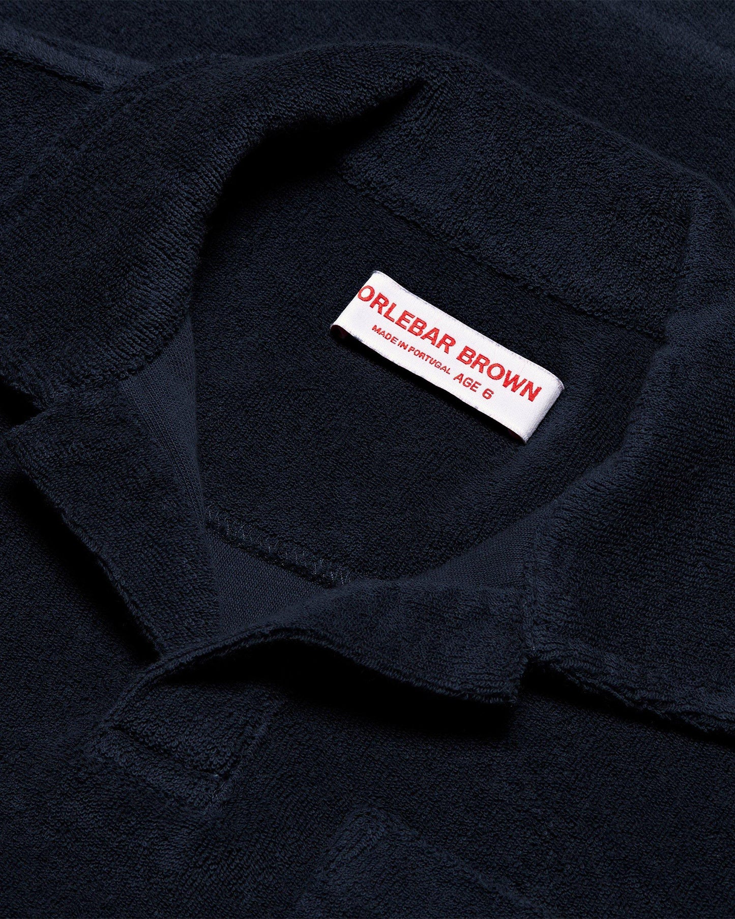 Digby Towelling - Childrens Kids' Navy Towelling Resort Polo Shirt Detail 2 View