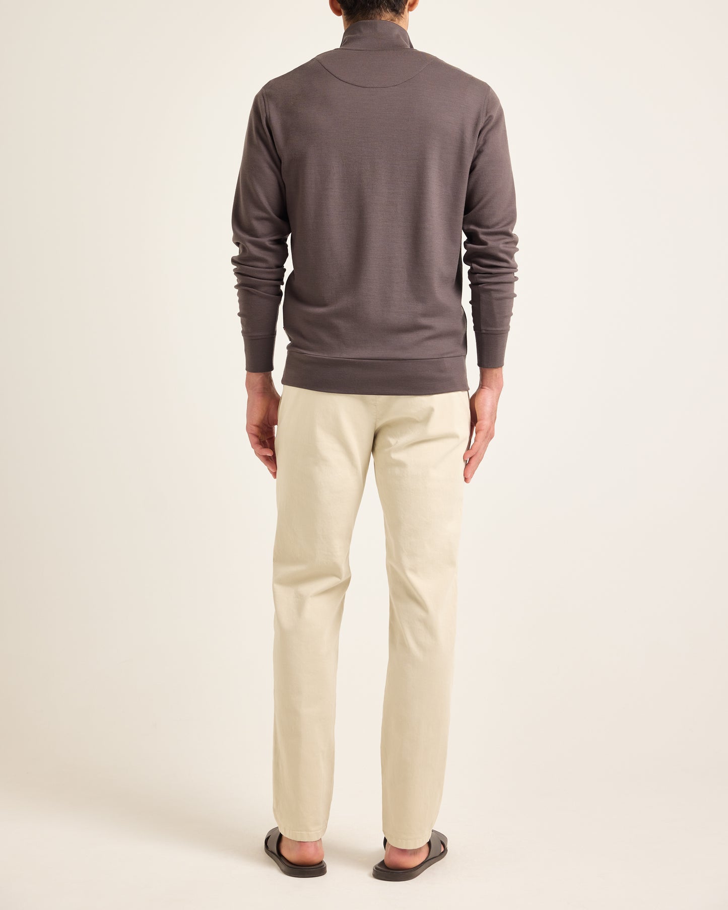 Fallon Stretch-Cotton - Tailored Fit Stretch-Cotton Chinos in Chai Model Back View