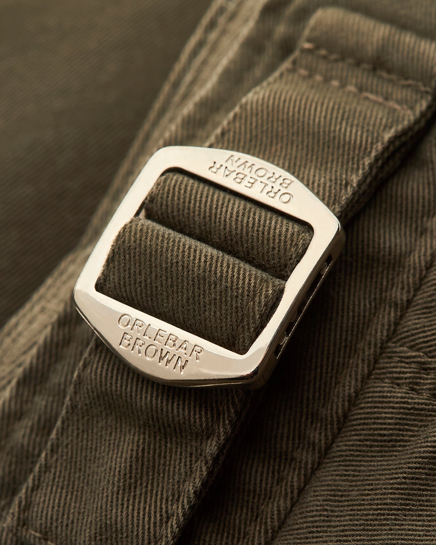 Fallon - Tailored Fit Stretch-Cotton Chinos in Khaki Detail Buckle