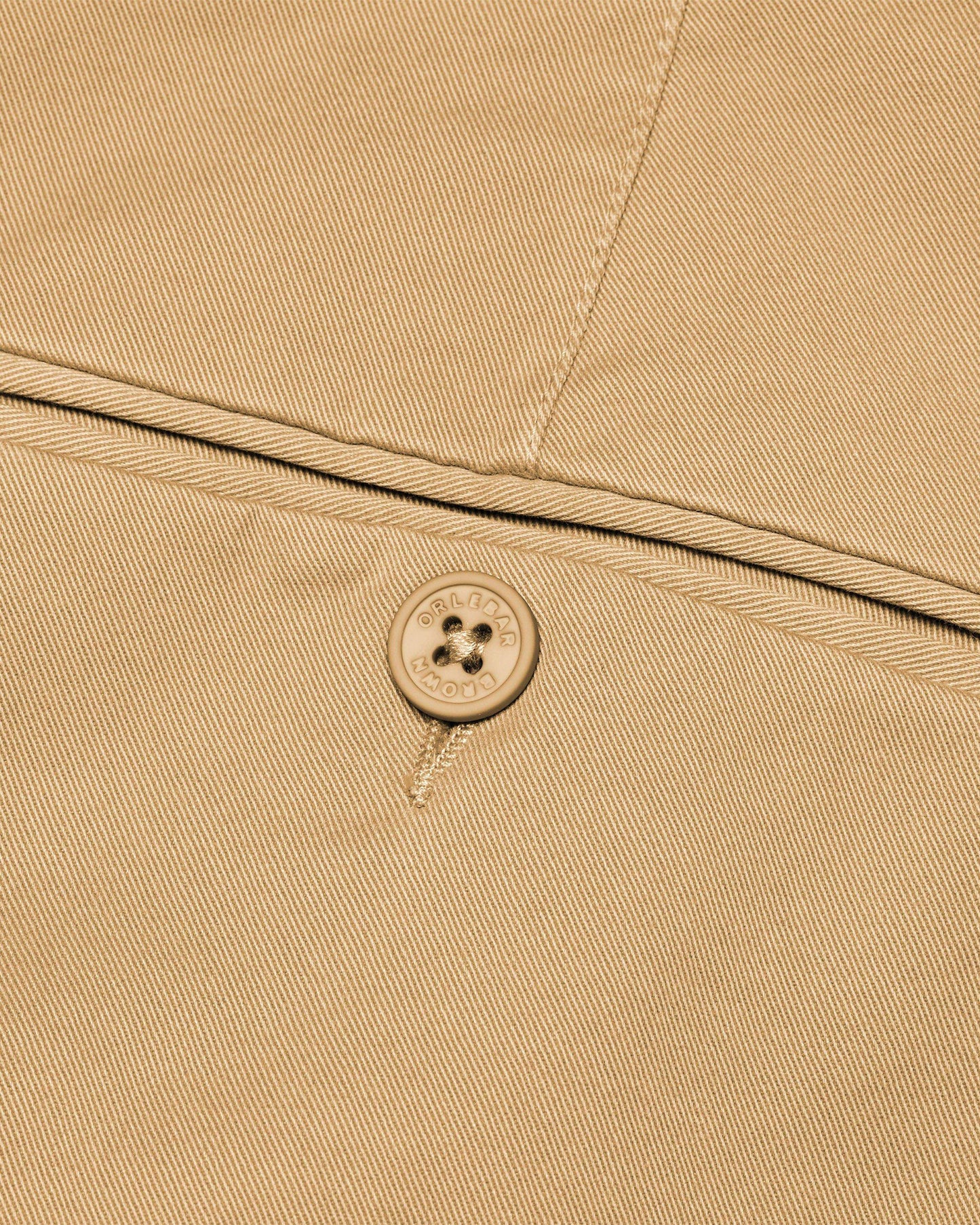 Fallon Cotton - Mens Sand Dune Tailored Fit Stretch-Cotton Chinos Detail View