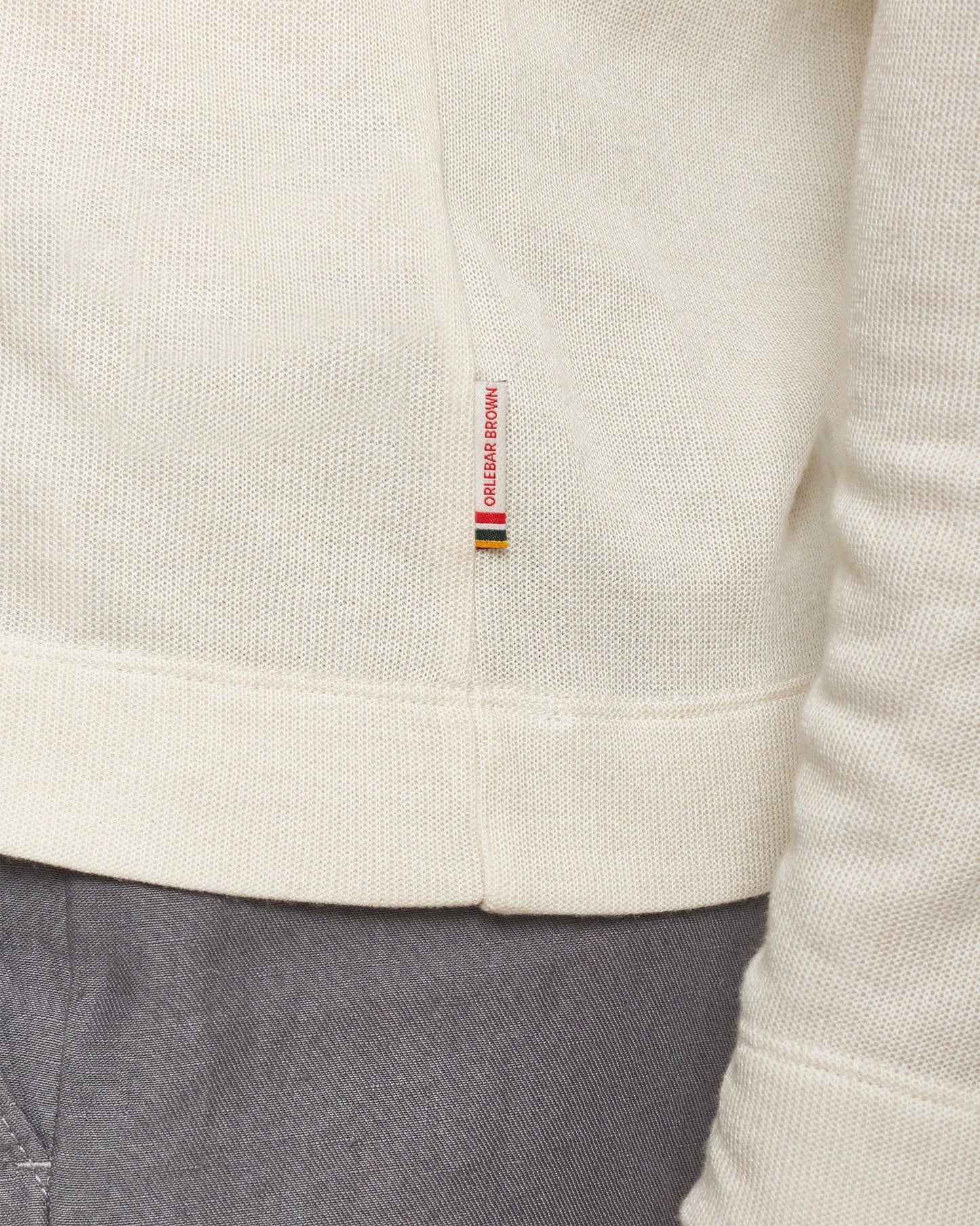 Harrison Cashmere - Mens Matchstick Classic Fit Modal-Cashmere T-Shirt Detail 1 View