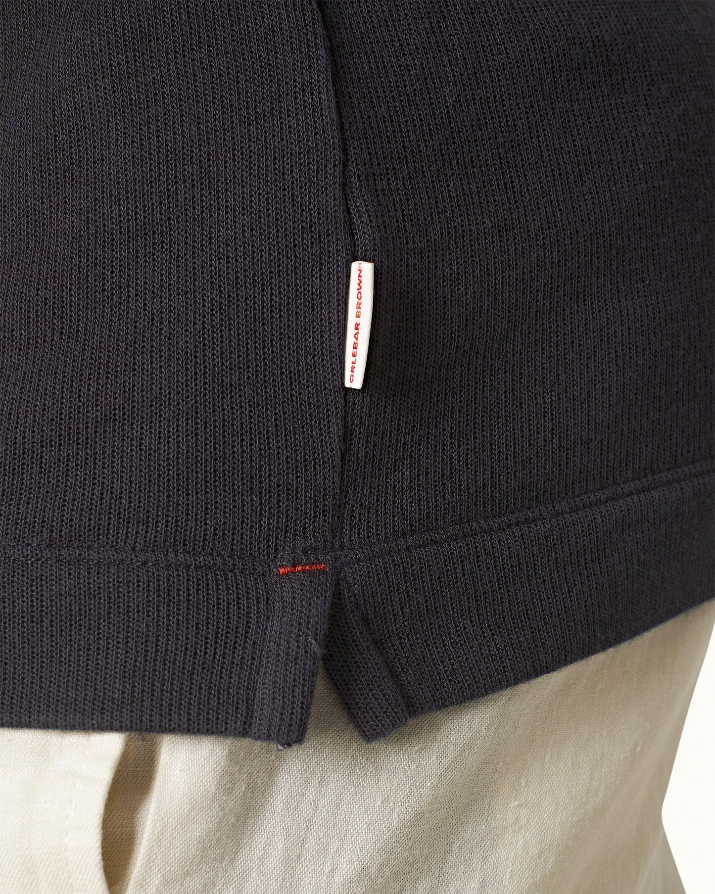 Harrison Cashmere - Mens Classic Fit Long-Sleeve Modal-Cashmere T-Shirt In Night Iris Blue Detail 1 View