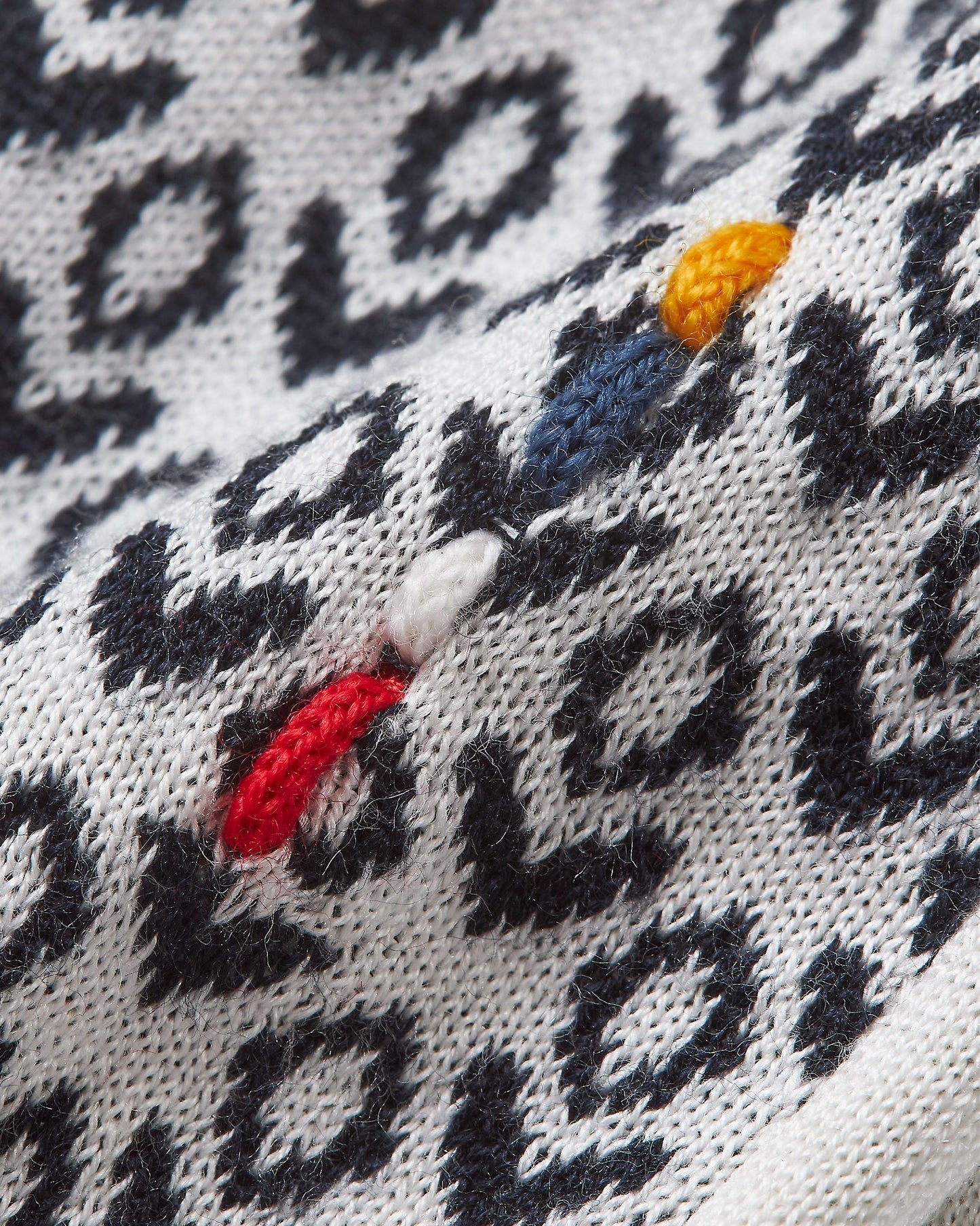 Horton - Night Iris/White Sand Jacquard Tailored Fit Knit Polo Shirt Detail Logo