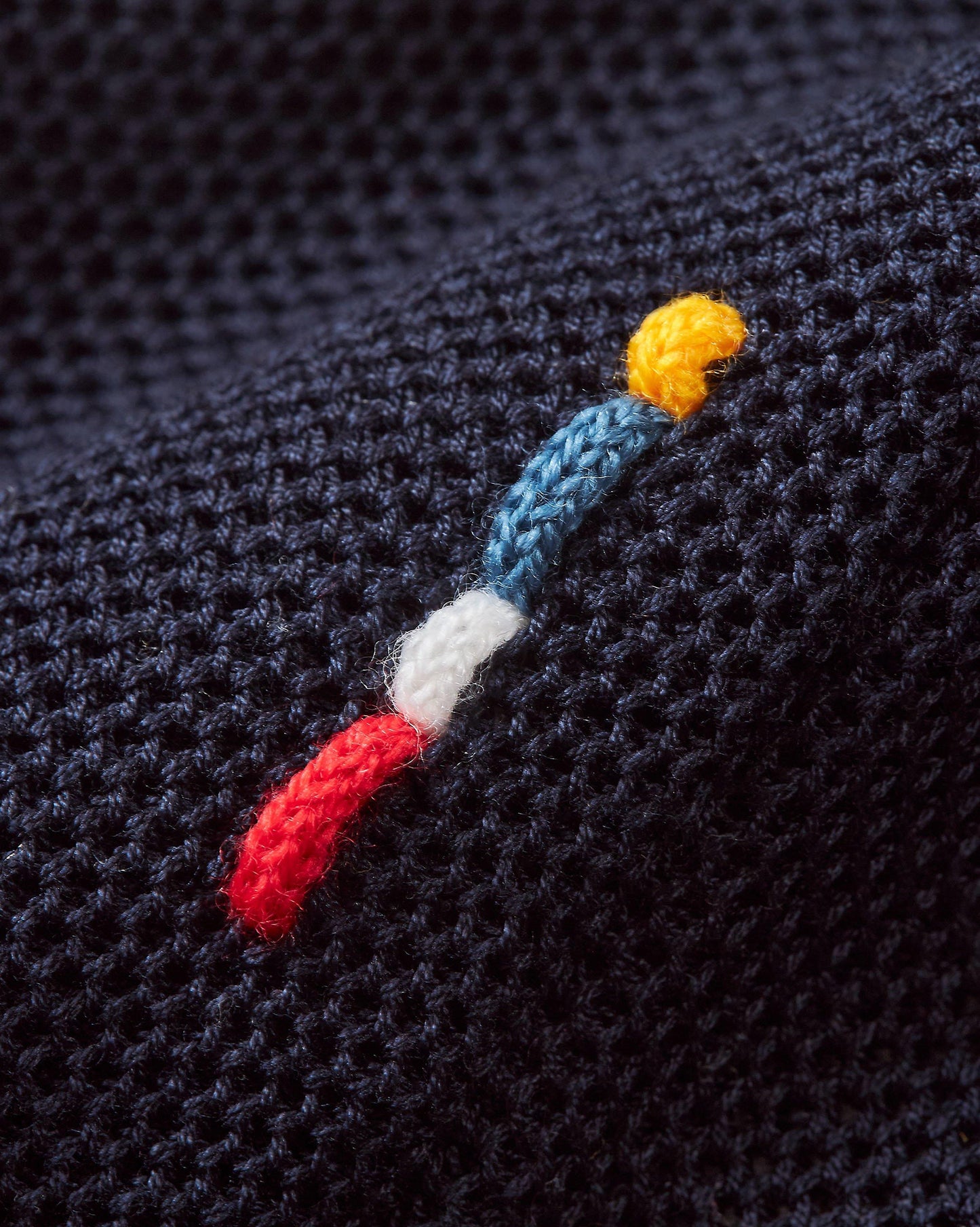 Horton Pique - Night Iris Tailored Fit Mercerised Cotton Polo Shirt Detail Logo