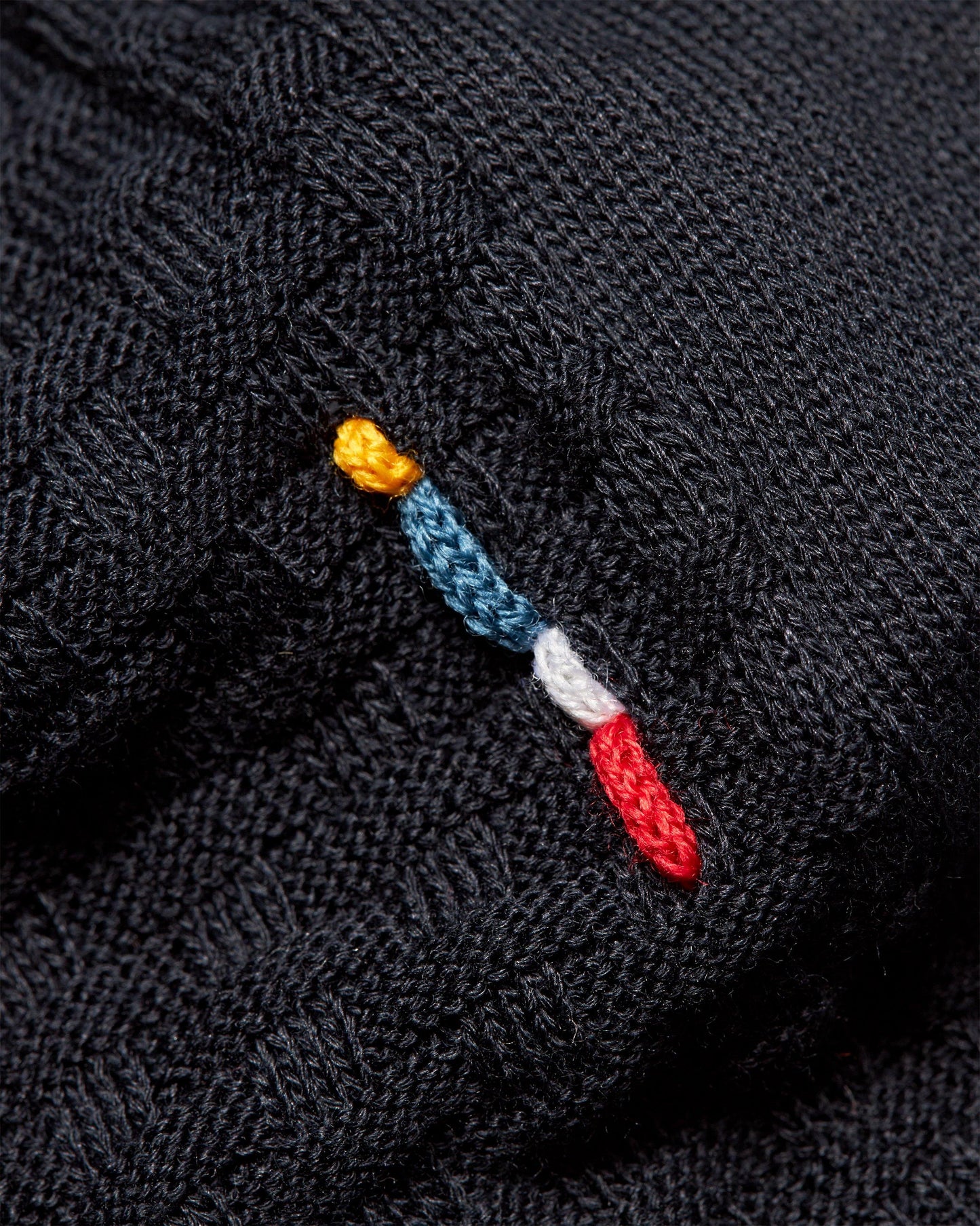 Horton Silk - Mens Tailored Fit Tile Silk-Cotton Polo Shirt In Night Iris Blue Detail View