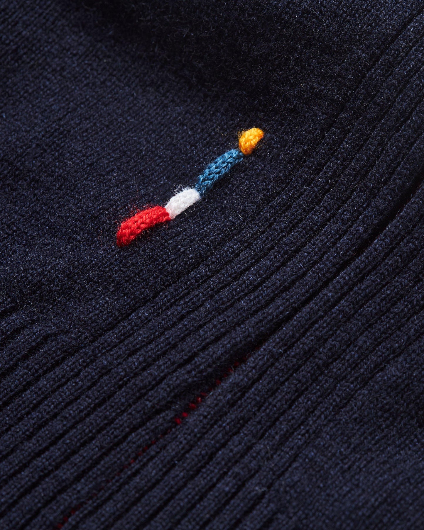 Hoyt - Night Iris Tailored Fit Half-Zip Cashmere Jumper Detail Logo