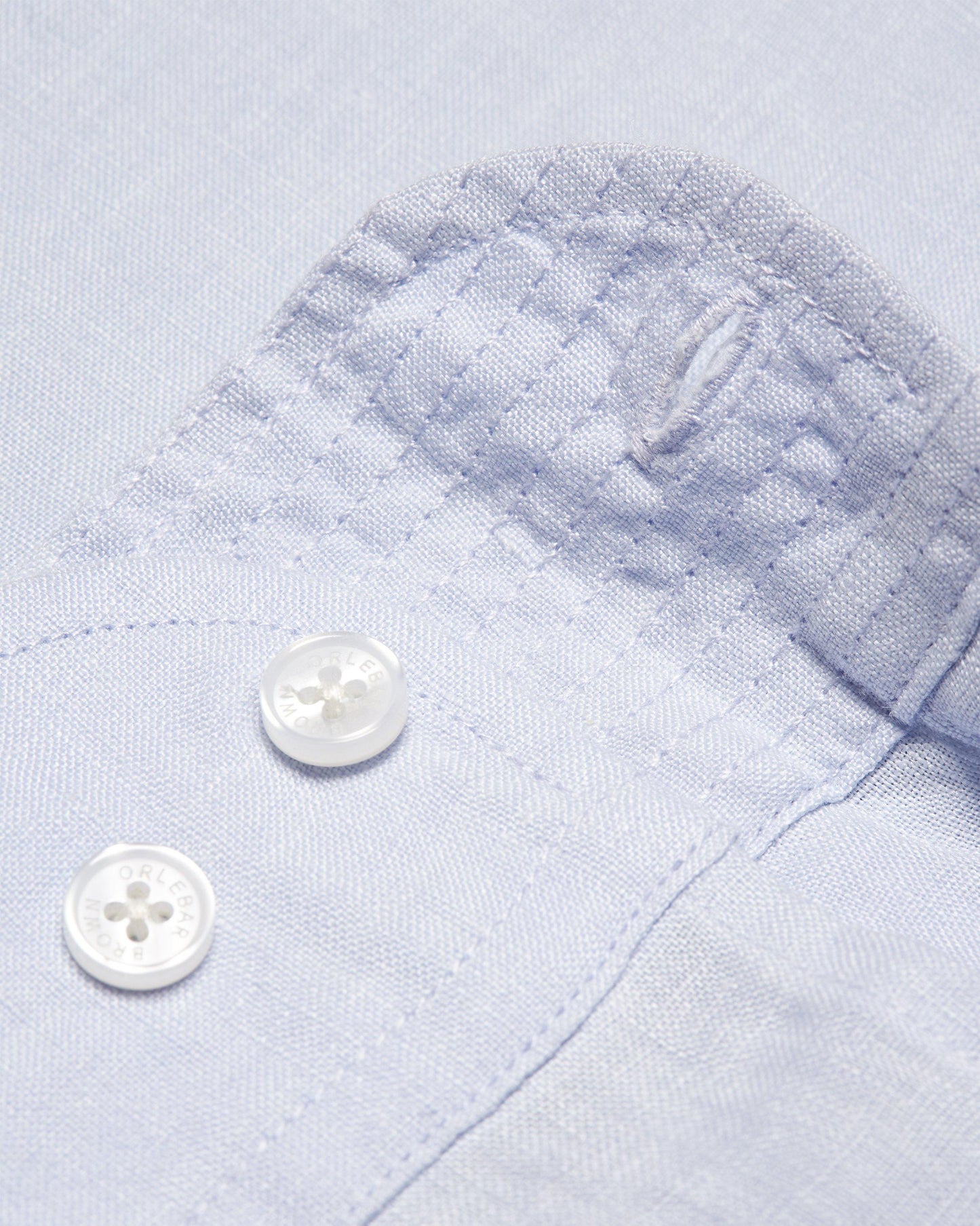 Justin Linen - Mens Relaxed Fit Luxury Italian Linen Shirt In Hush Colour Detail View