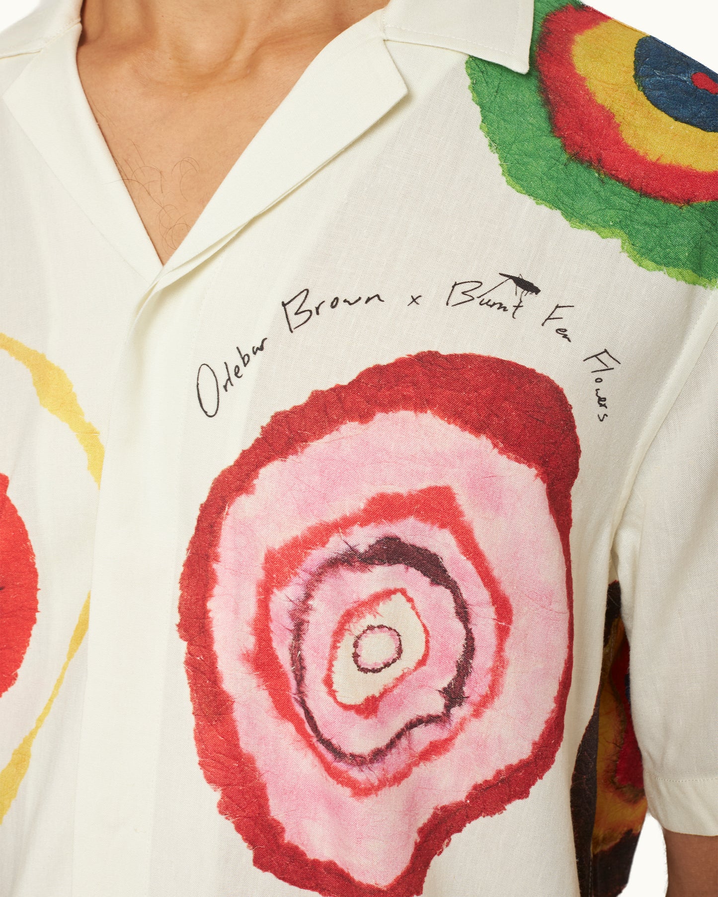 Maitan - Relaxed Fit Capri Collar in Exclusive Burnt Fen Flowers Print Detail