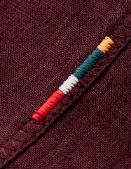 Maitan - Relaxed Fit Capri Collar Linen Shirt in Damson Detail Other