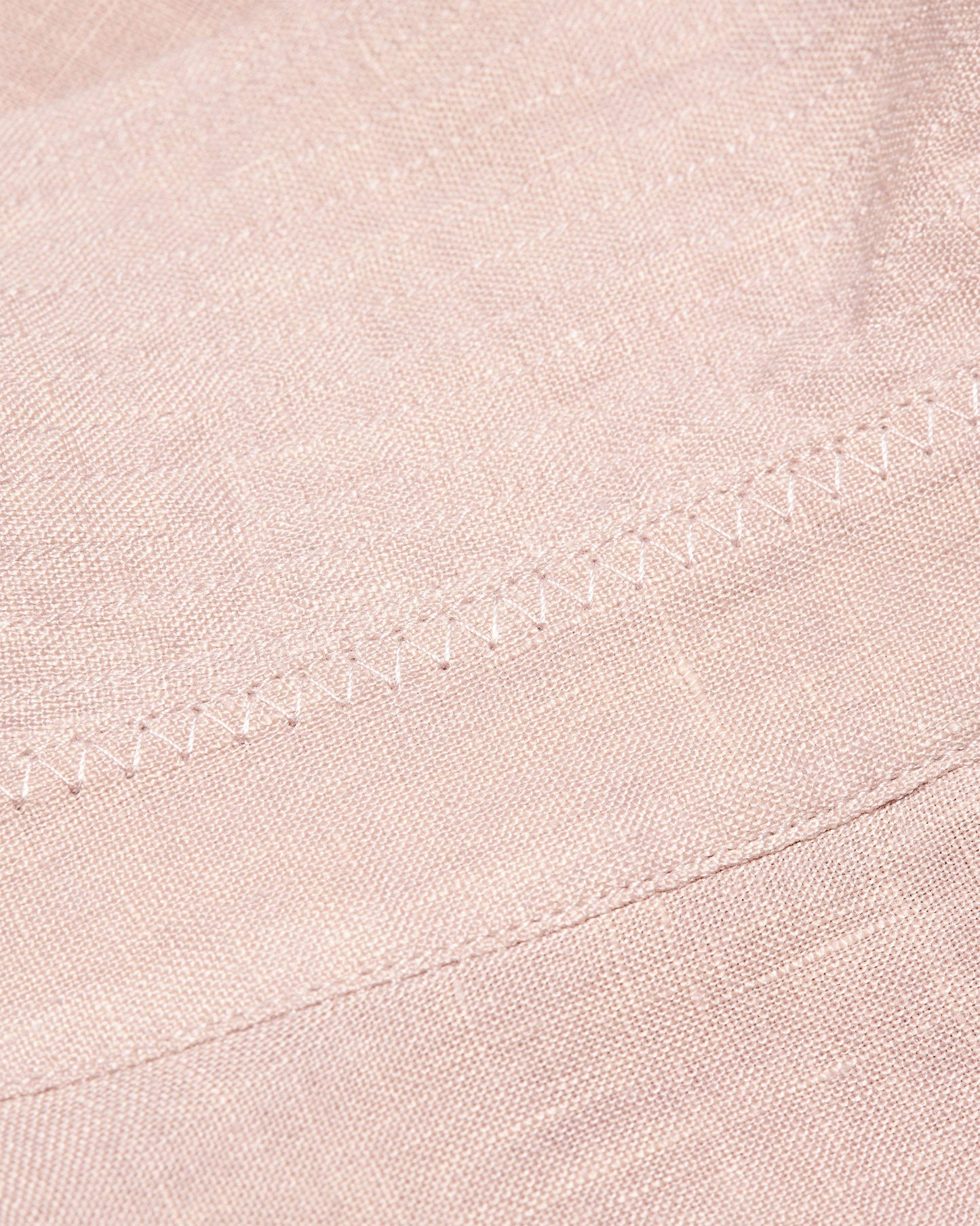 Maitan - Mens Relaxed Fit Capri Collar Italian Linen Shirt In Seashell Pink Detail View