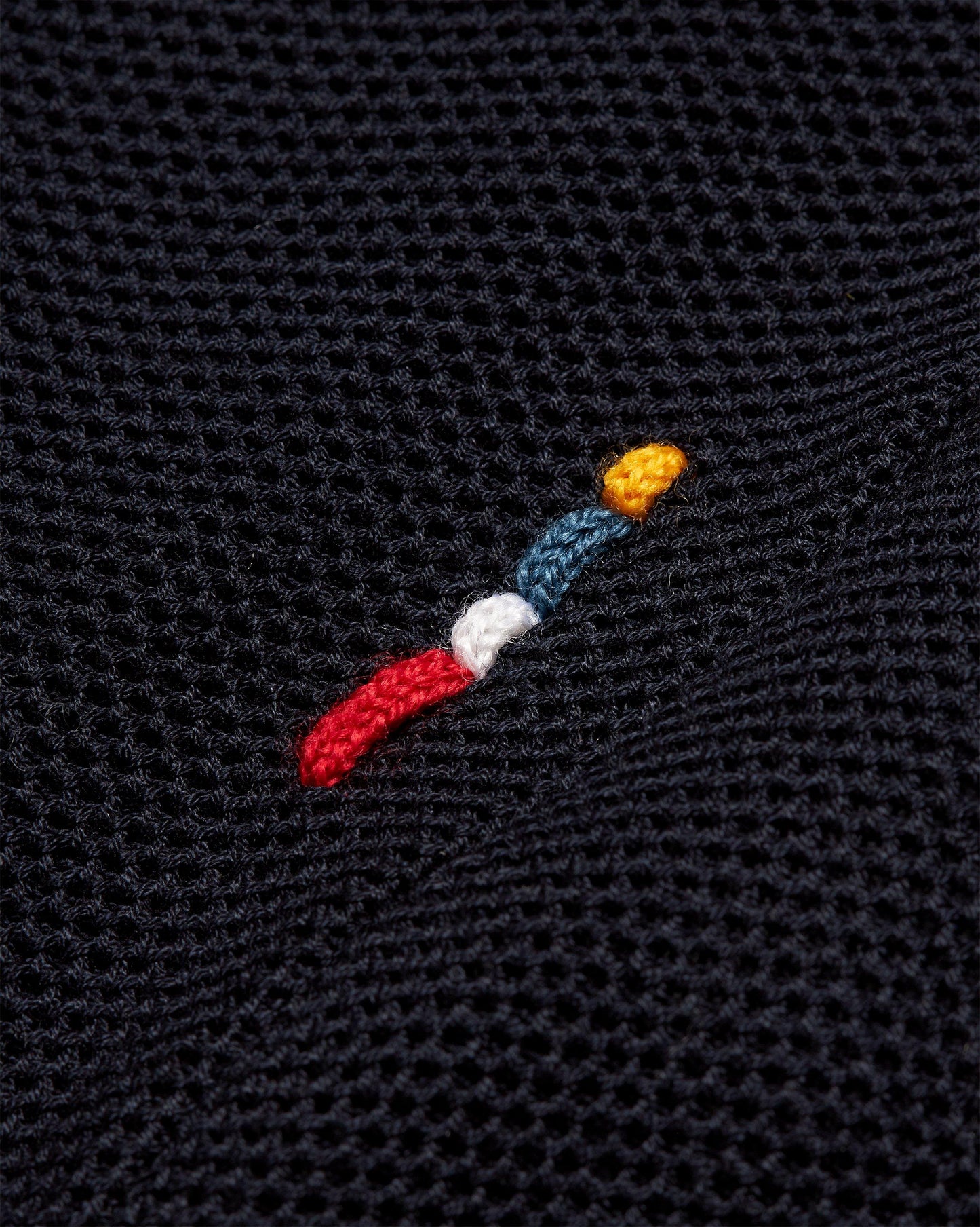 Maranon - Mens Classic Fit Mercerised Cotton Polo Shirt In Night Iris Blue Detail View