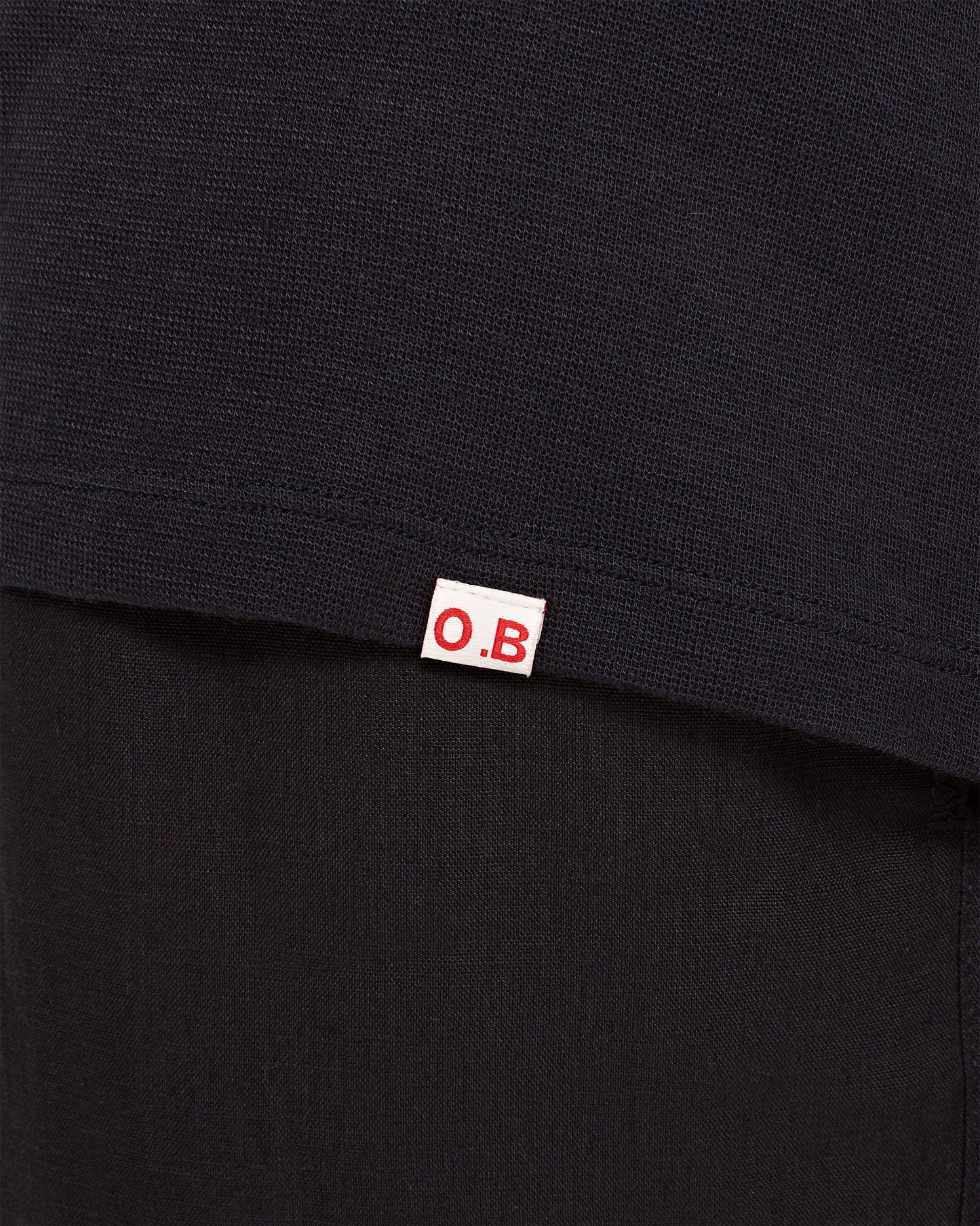 Ob-T Cashmere - Mens Crew Neck Modal-Cashmere T-Shirt In Night Iris Blue Detail 1 View