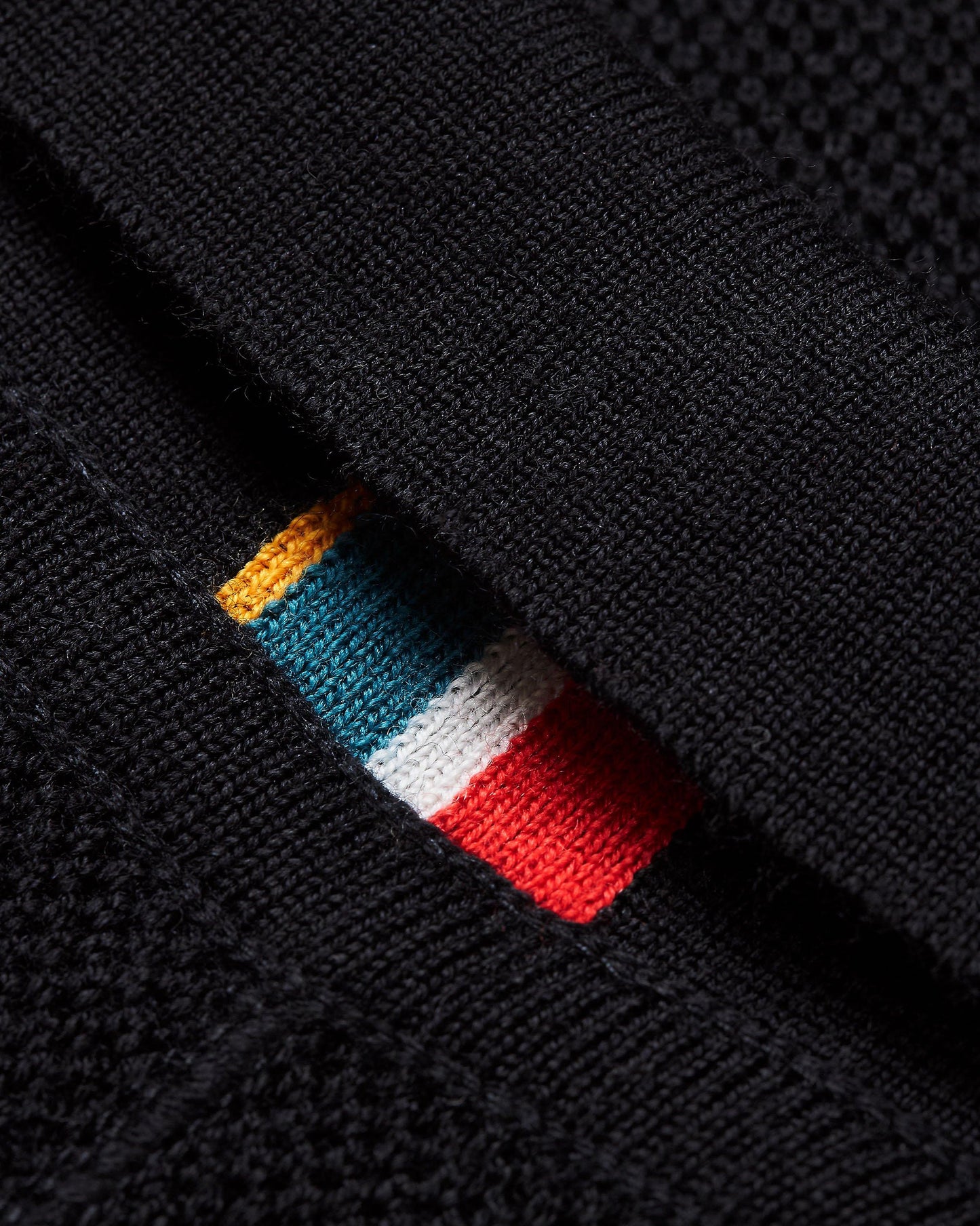 Rainer Pique - Tailored Fit Merino Knitted Blazer in Night Iris Detail Logo View