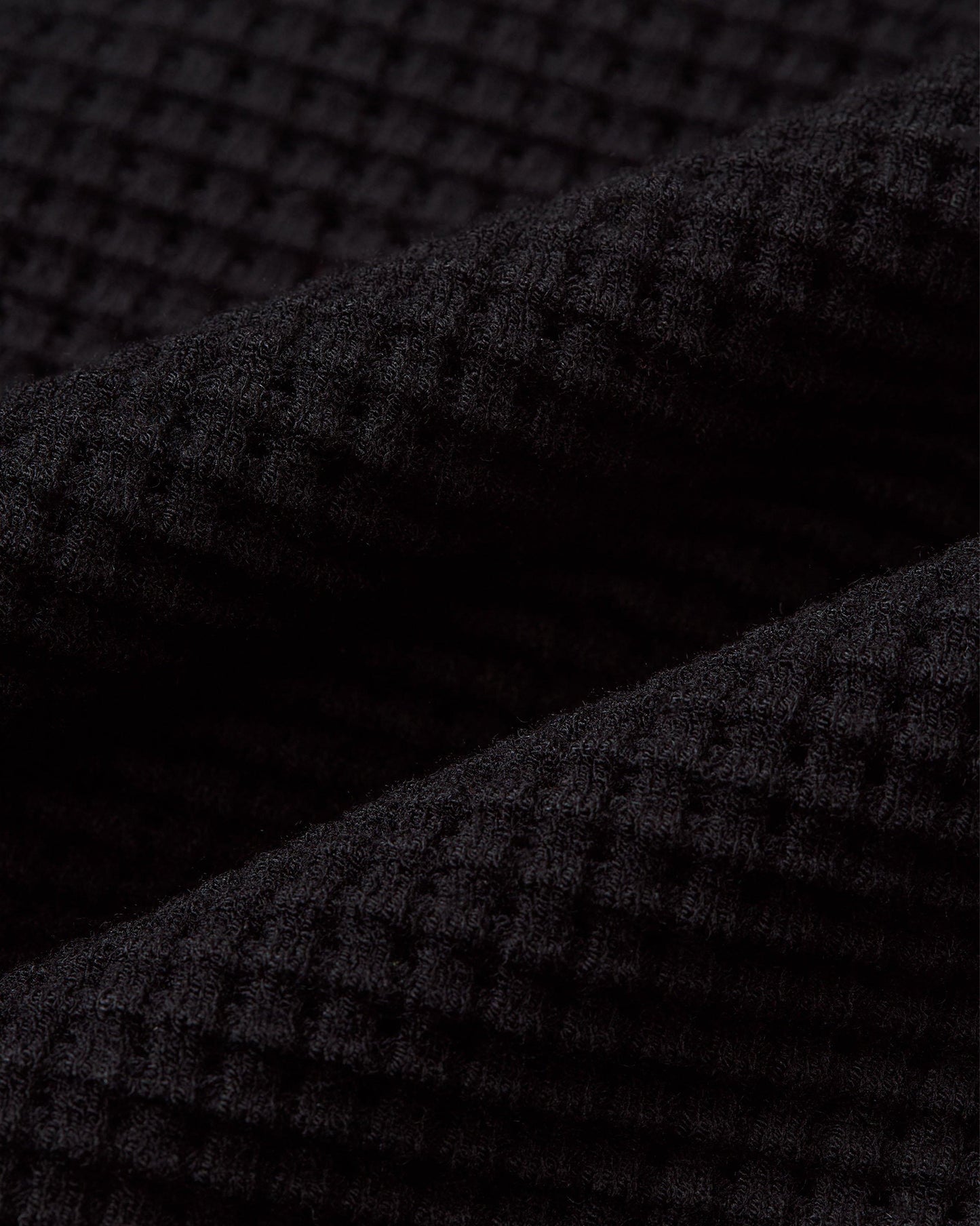 Roddy - Black Classic Fit Waffle Mesh Stitch Polo Shirt Detail Other