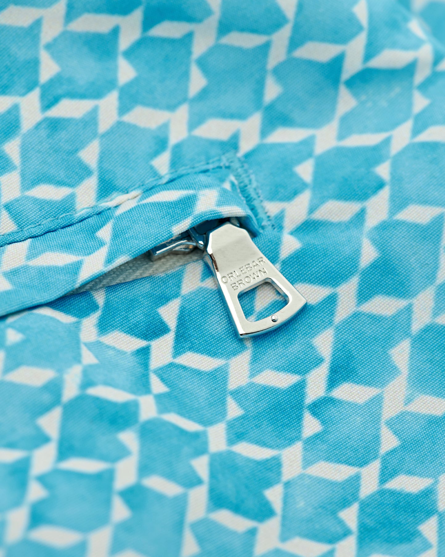 Russell - Kids Classic Origami Print Swim Shorts in California Blue Detail Zip