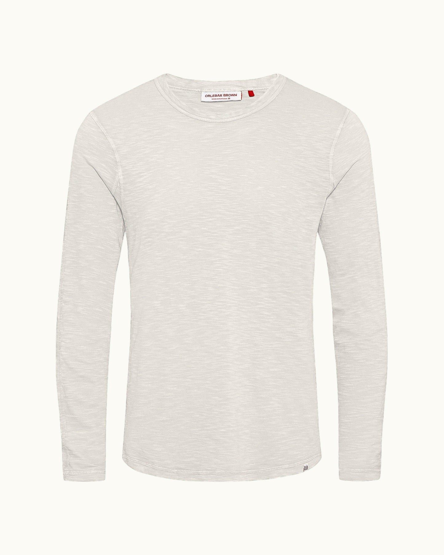 Sammy Ice Wool - Mens White Sand Classic Fit Ice Wool Long-Sleeve T-Shirt Front View