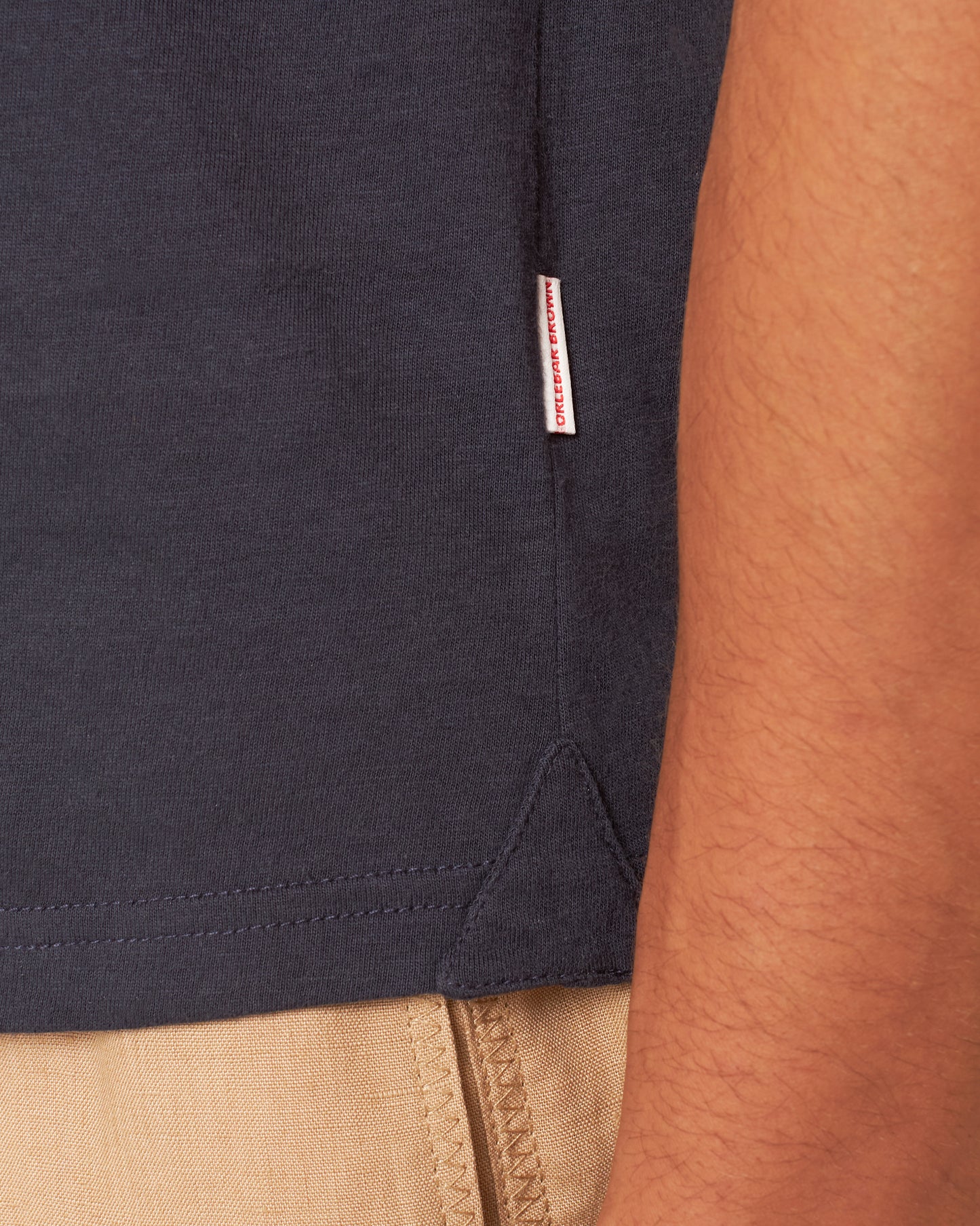 Sebastian Silk - Tailored Fit Cotton-Silk Polo Shirt In Night Iris Blue Detail 2 View