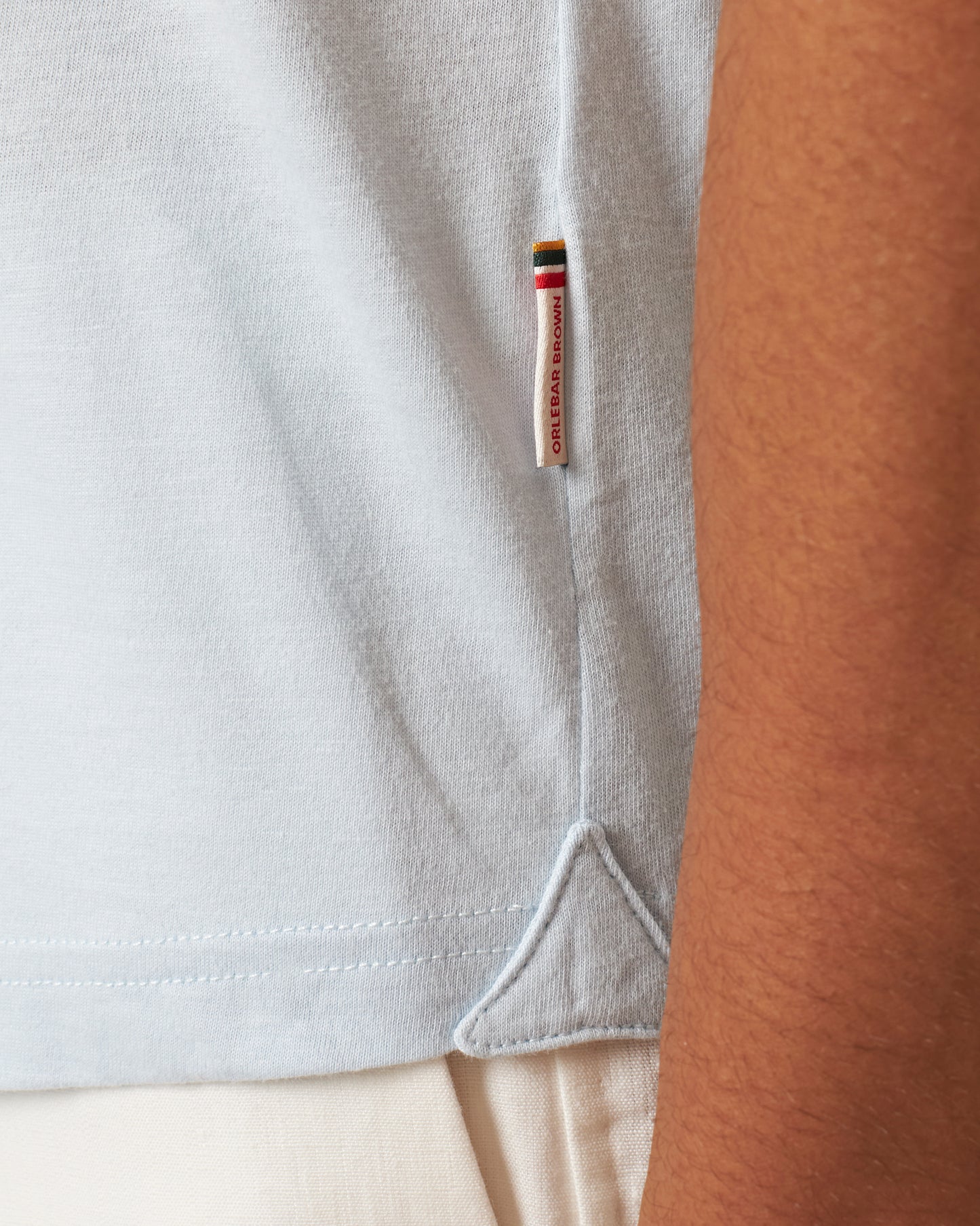 Sebastian Silk - Tailored Fit Cotton-Silk Polo Shirt in Springwater Blue Detail 1