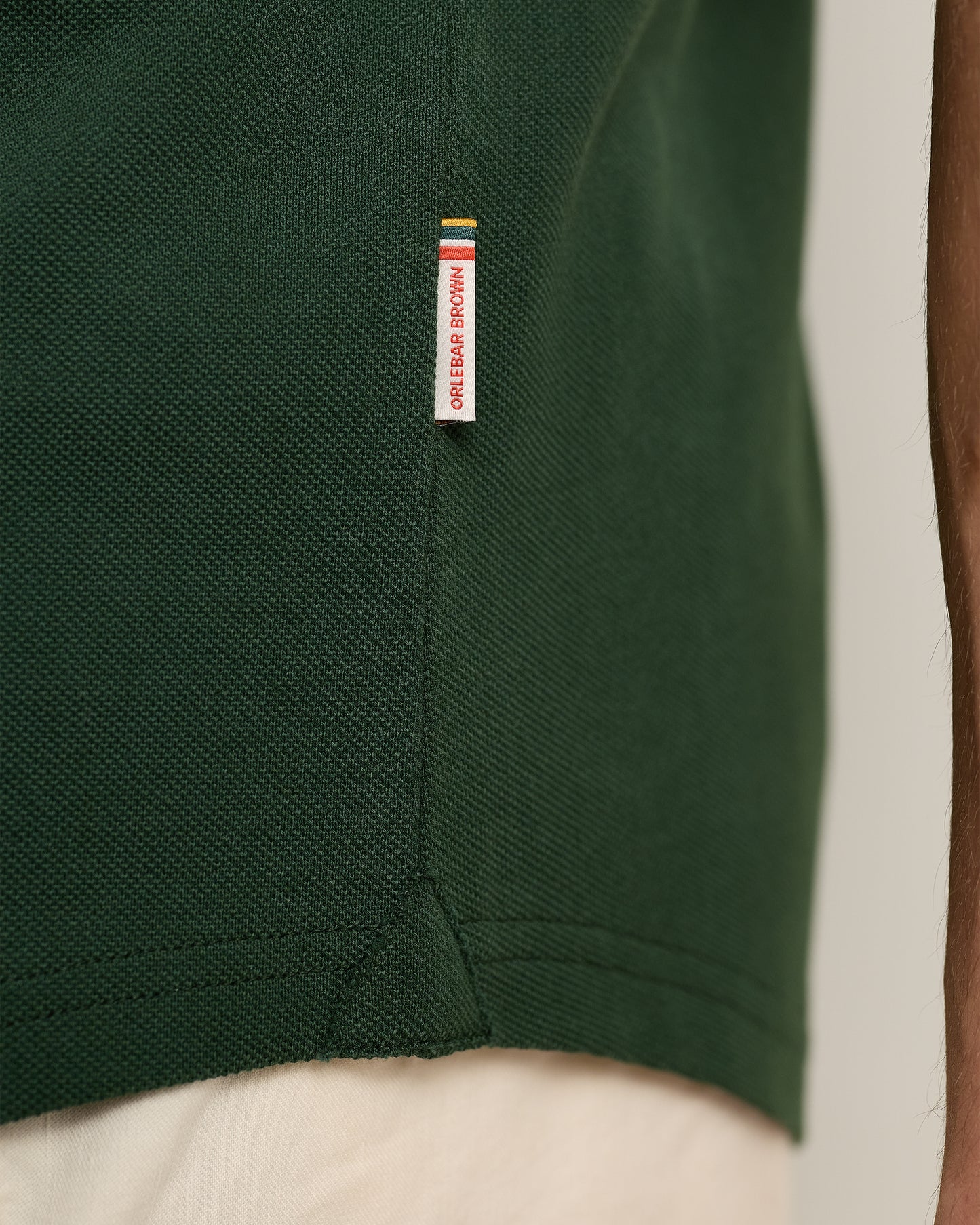 Sebastian - Tailored Fit Pique Polo Shirt In Amazonian Green Detail 2
