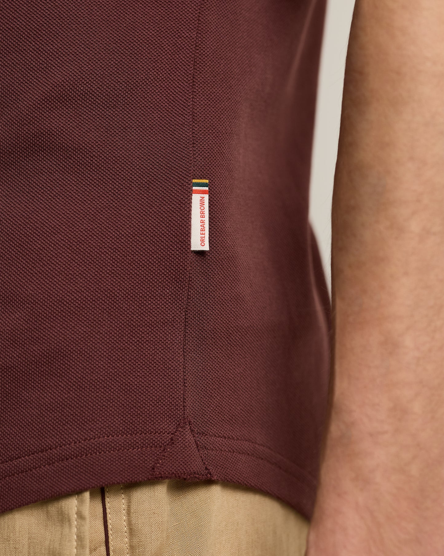 Sebastian - Tailored Fit Pique Polo Shirt In Damson Detail 2