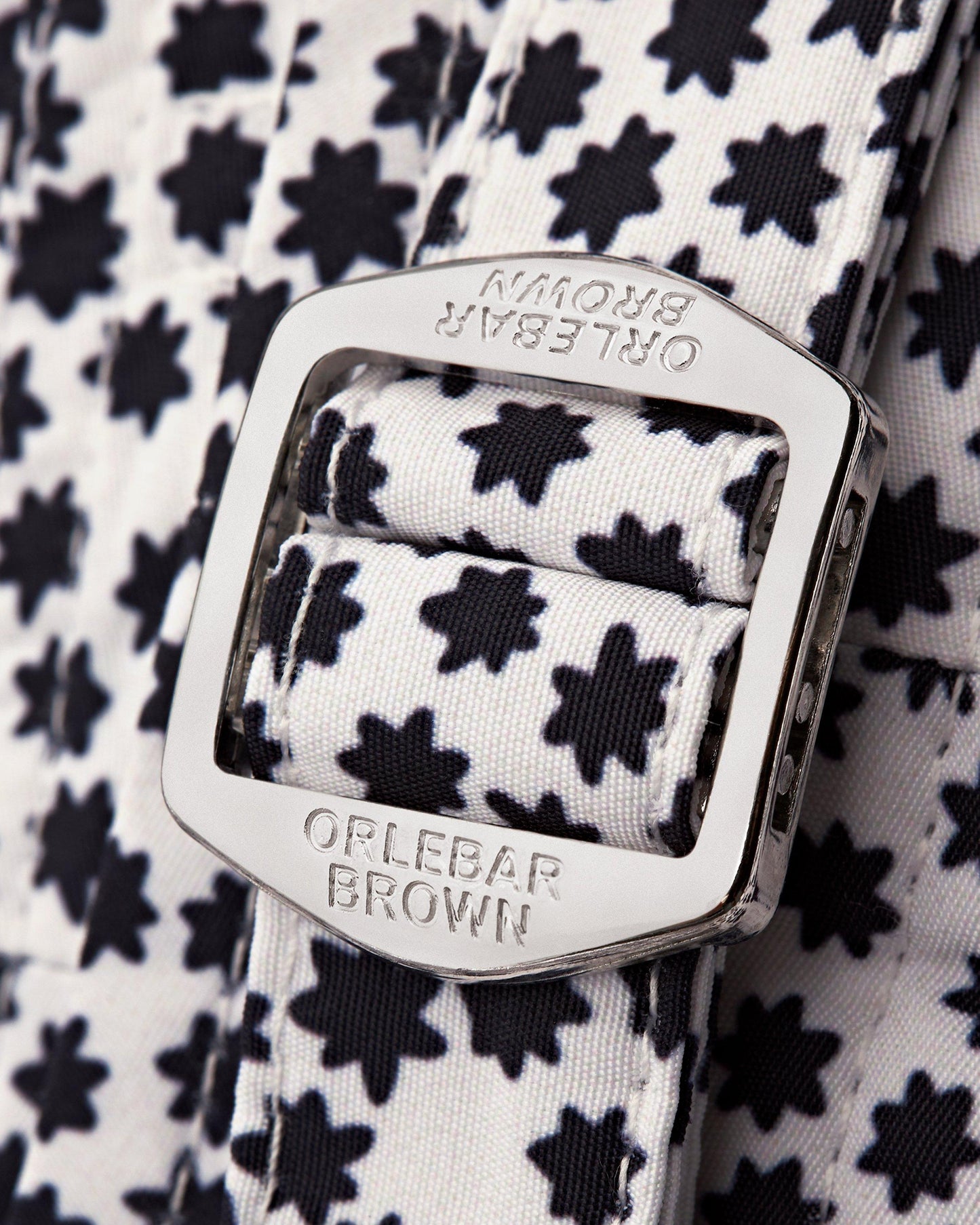 Setter - Mens Star Print Shorter-Length Swim Shorts In Cashew Cashew Buckle Detail View