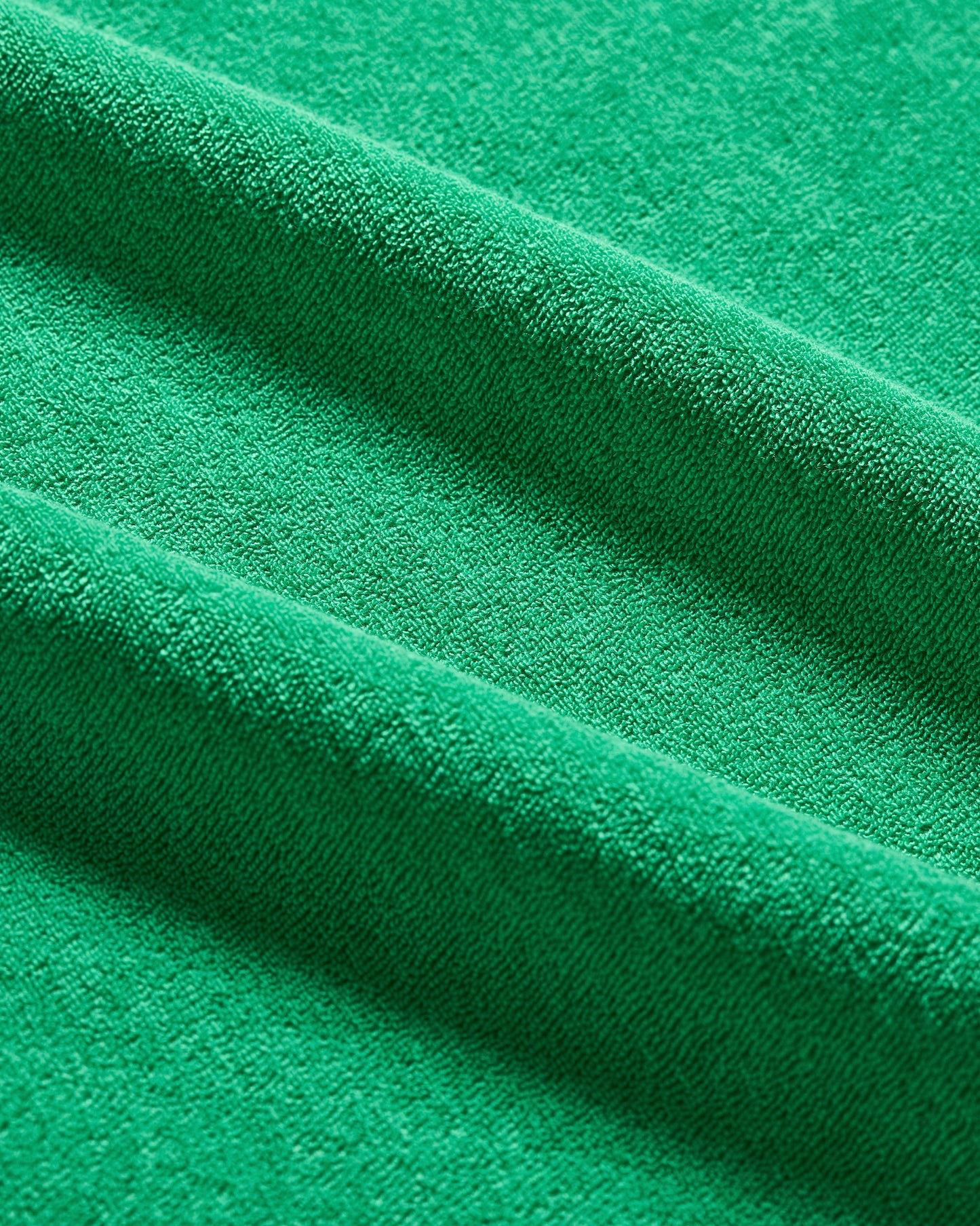 Terry Towelling - Tailored Fit Cotton Towelling Resort Polo Shirt in Caddie Green Detail Other