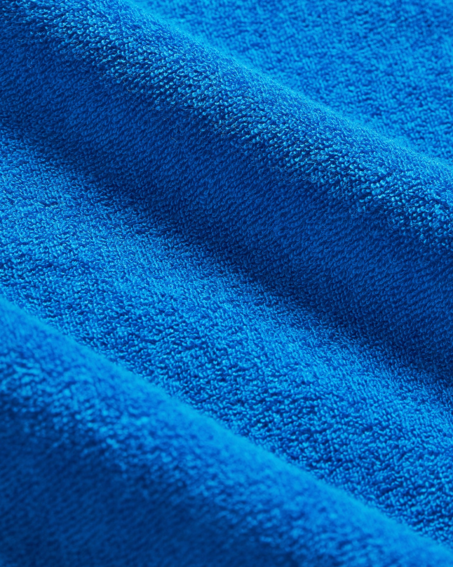 Terry Towelling - Tailored Fit Cotton Towelling Resort Polo Shirt in Nova Blue Detail Other