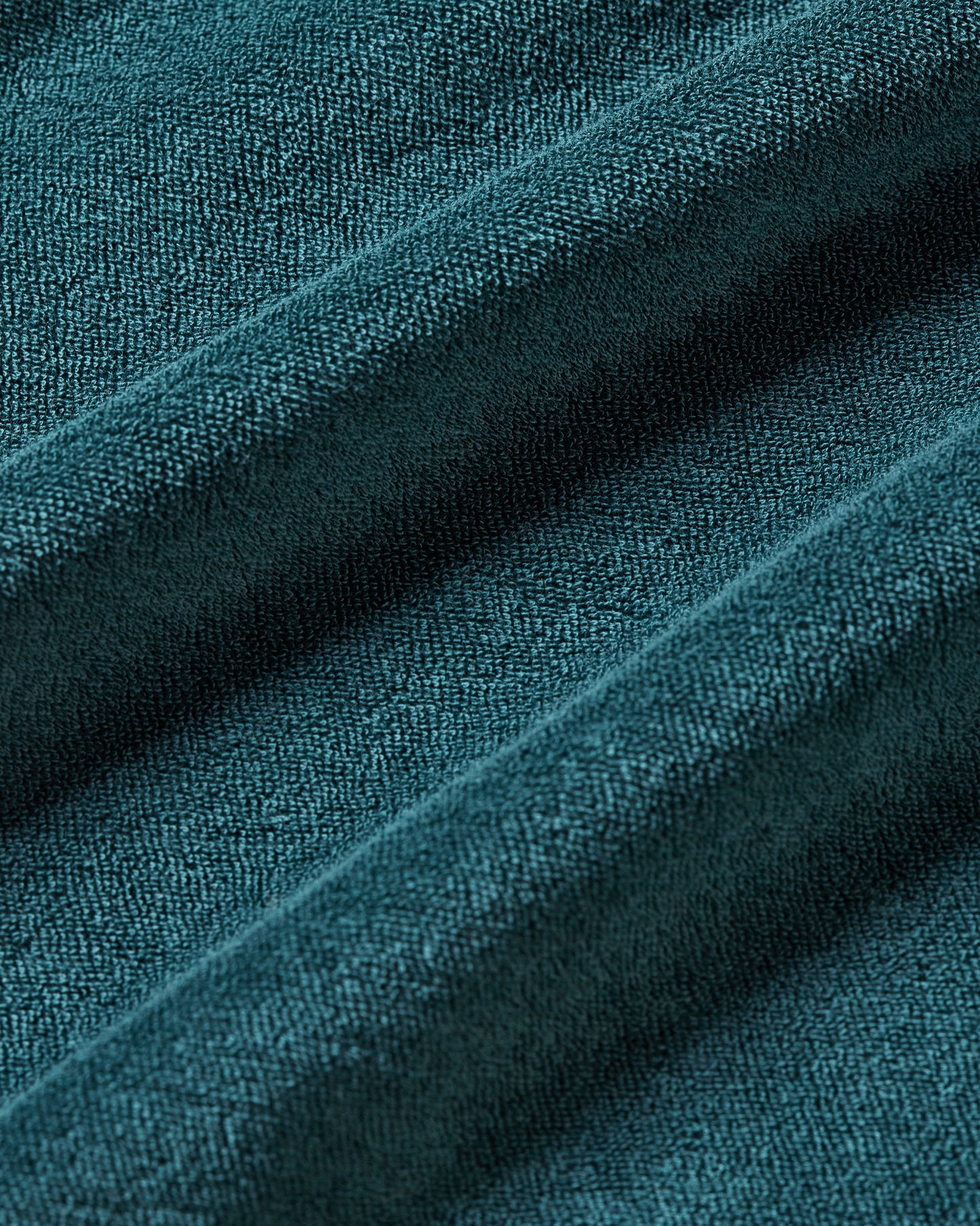 Terry Towelling - Tailored Fit Cotton Towelling Resort Polo Shirt in Peli Green Detail Other