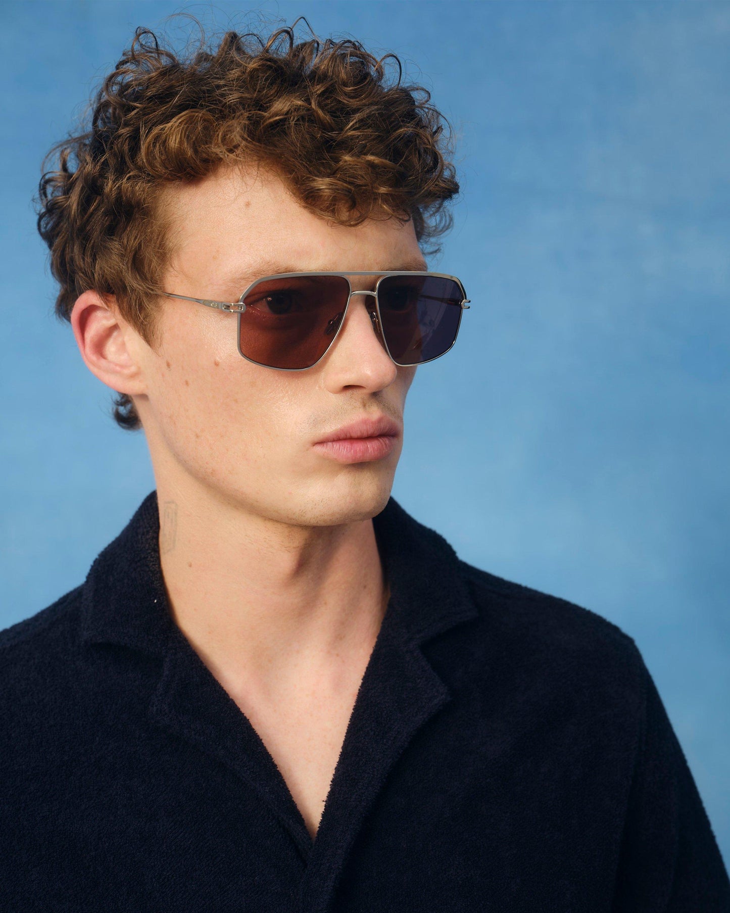 The Alfie - The Alfie Recycled Steel Sunglasses Keylook Front