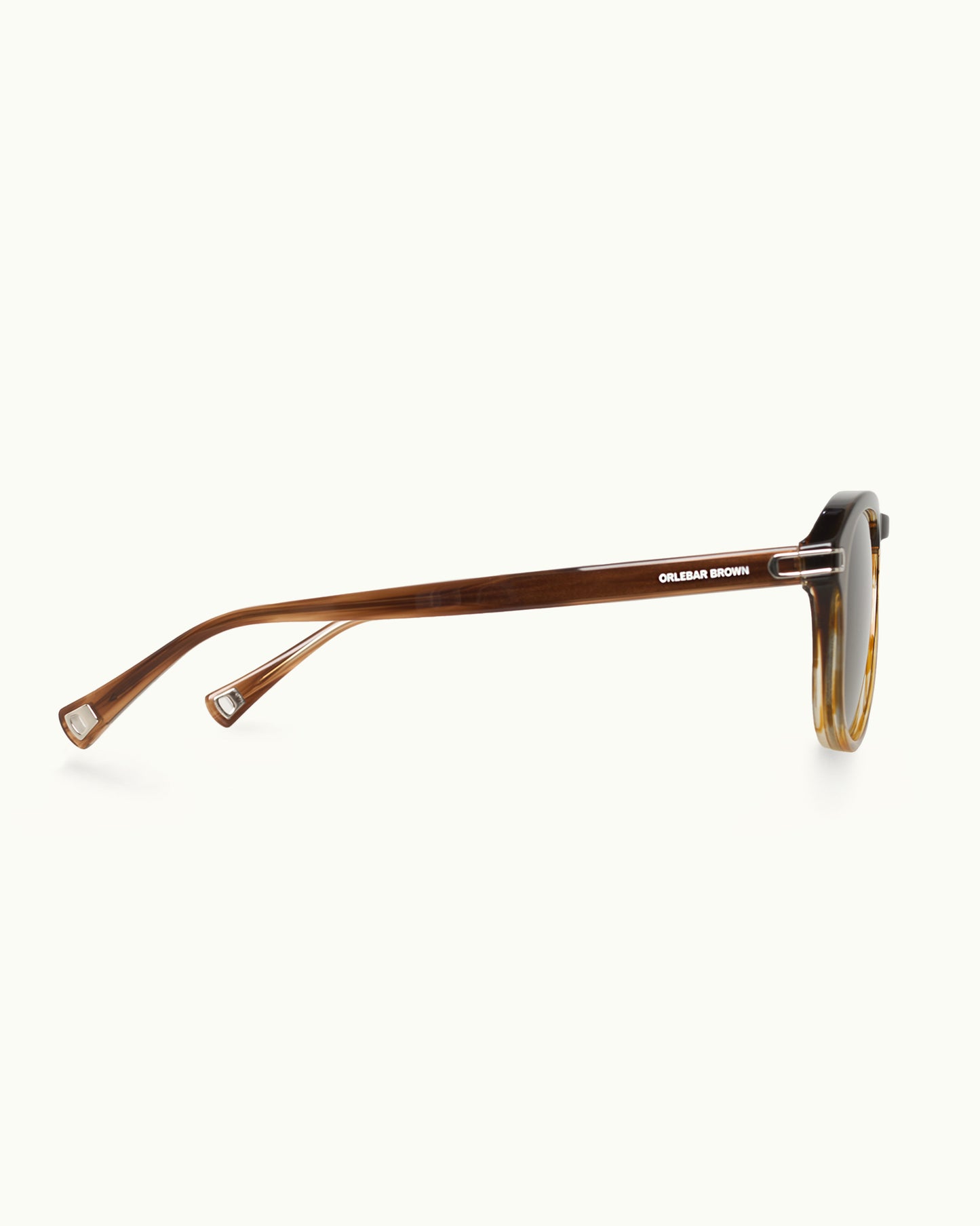 Sunglasses with a brown frame on a white background